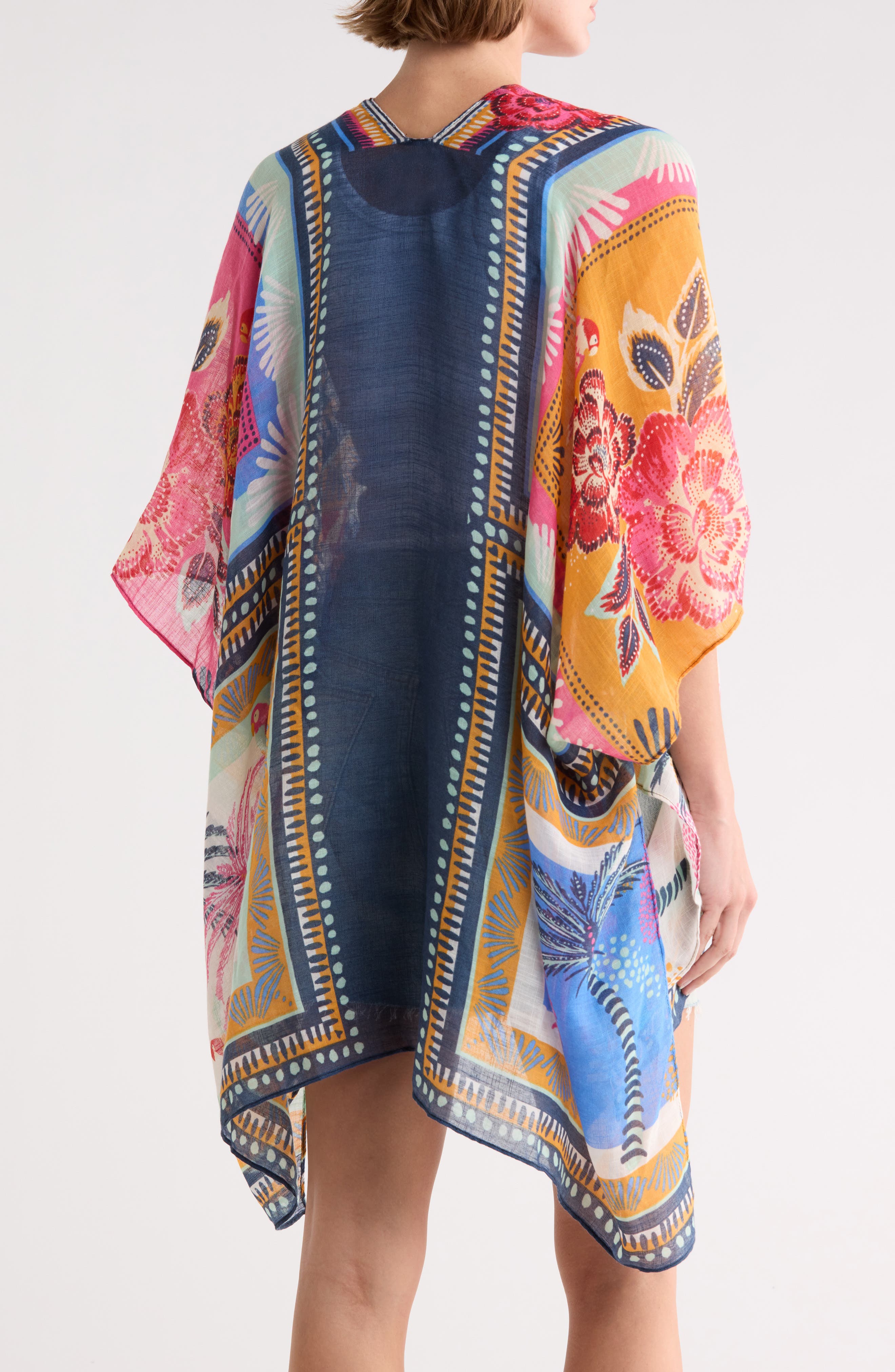 Nine West Patchwork High-Low Topper & Hat Set