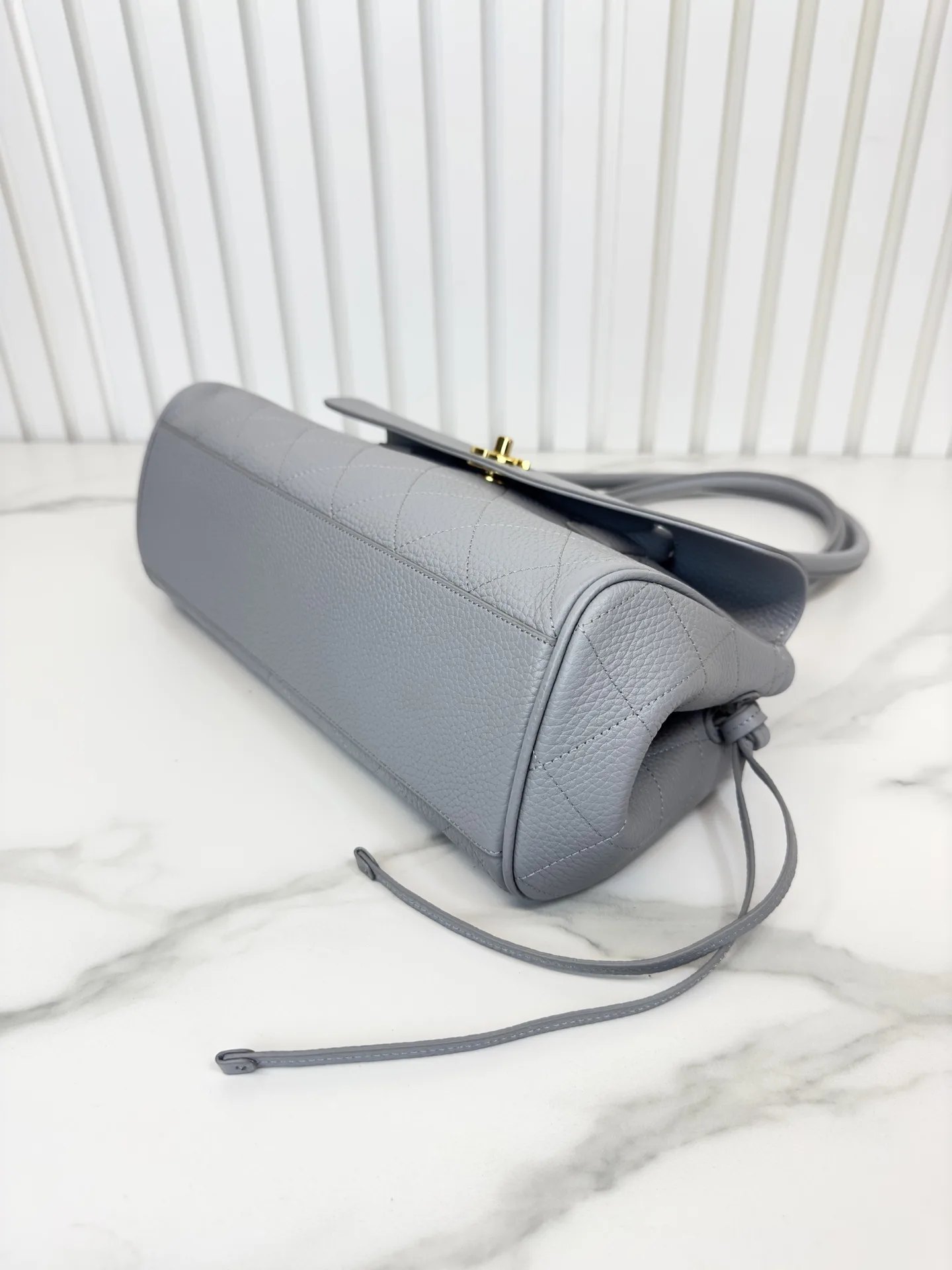 Chanel Grey Grained Leather Top Handle Bag product photo from LabelPicks