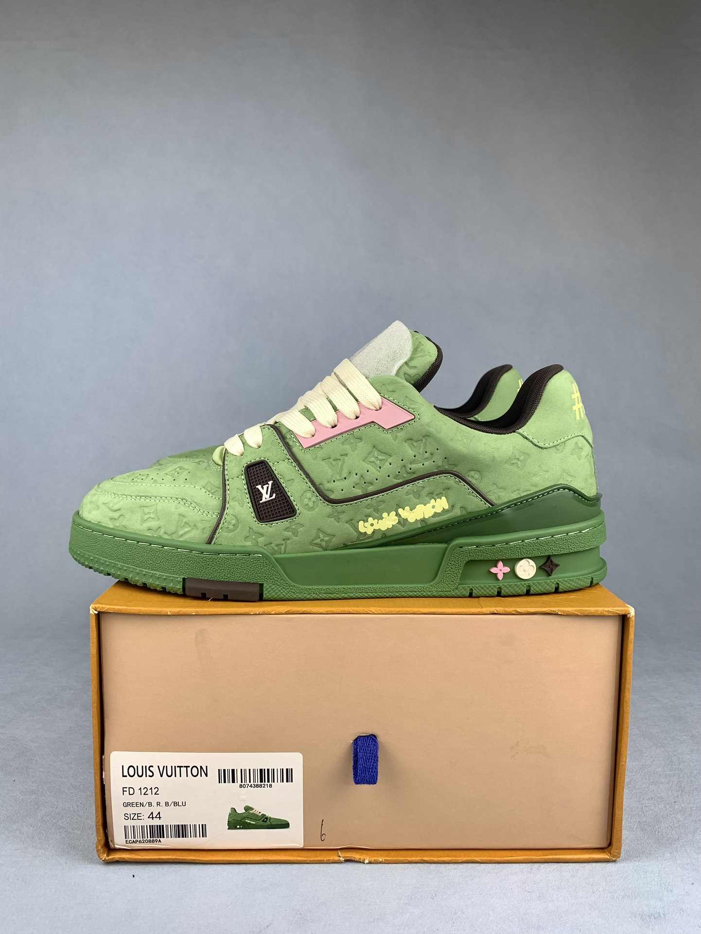 Louis Vuitton LV Trainer Low Sneaker - Cactus Green and Pink