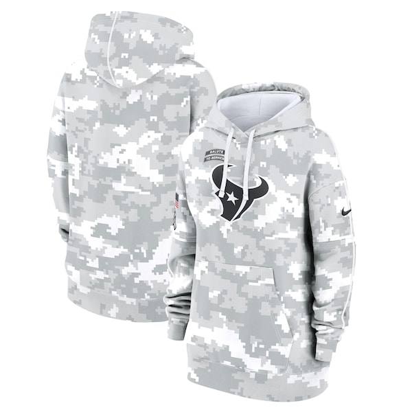 Houston Texans Nike Women's 2024 Salute To Service Club Fleece Pullover Hoodie - Arctic Camo