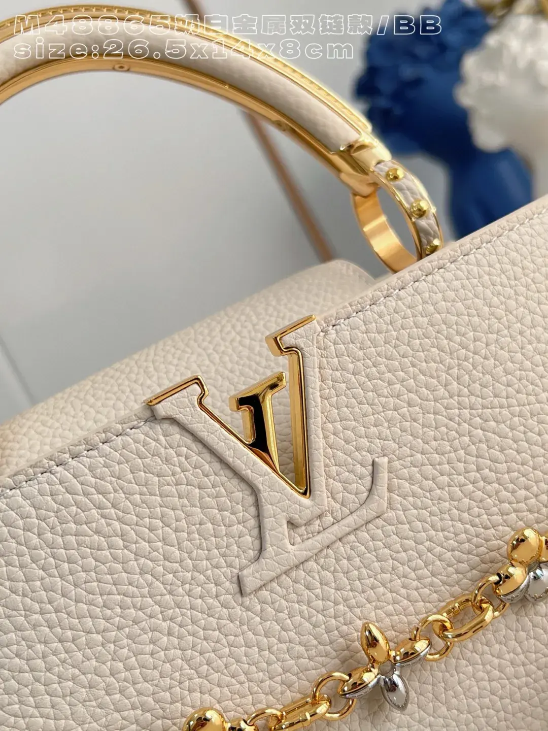 Louis Vuitton Capucines White Grained Leather Crossbody Bag product photo from LabelPicks