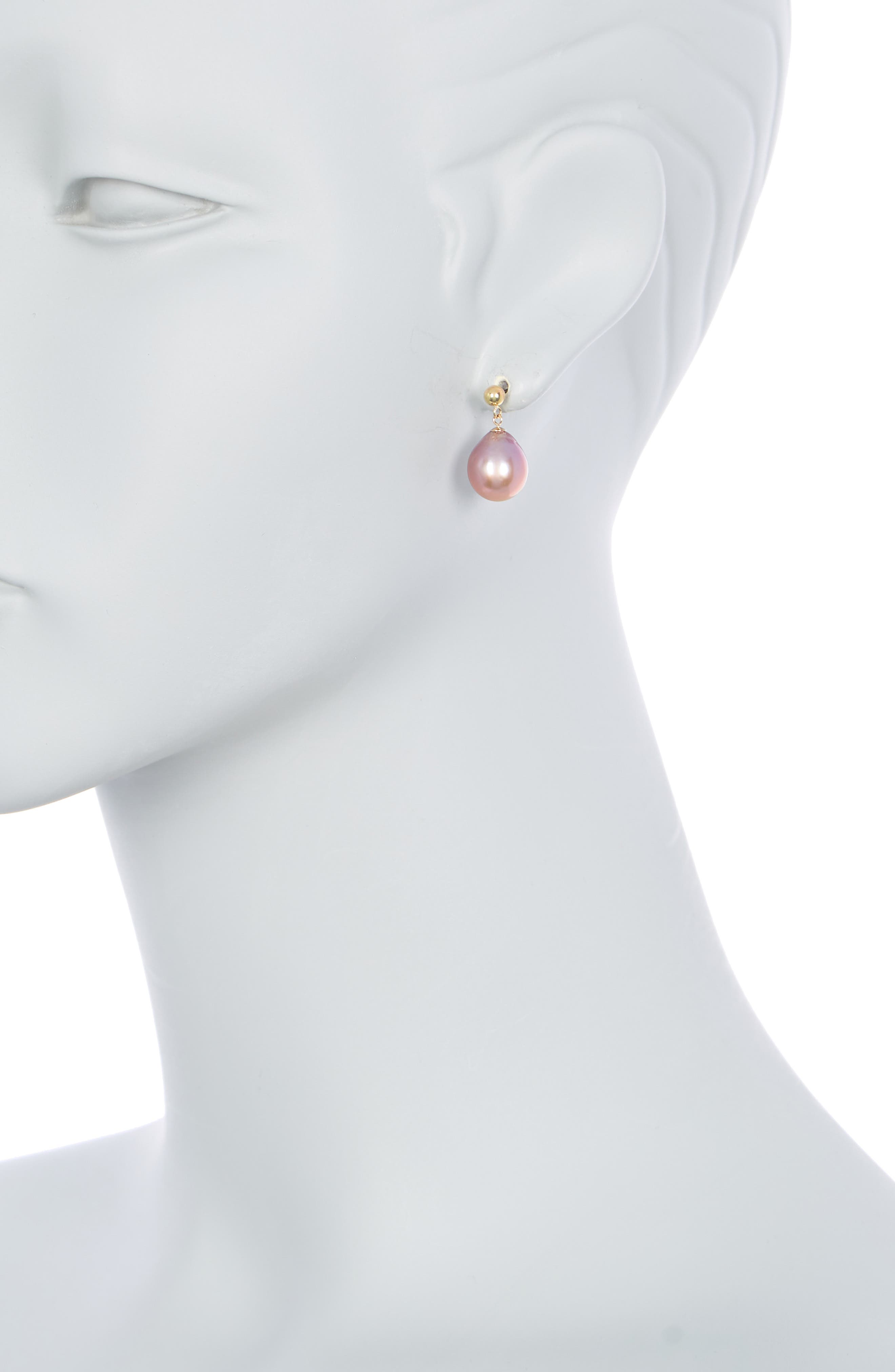 EFFY 14K Gold 10-10.5mm Purple Freshwater Pearl Drop Earrings