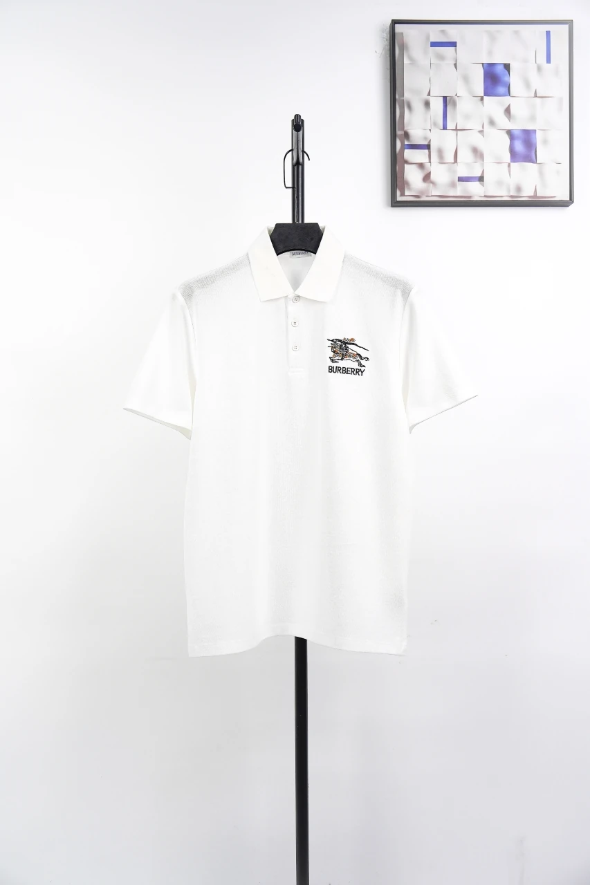 Burberry White Chain Check Equestrian Knight Polo Shirt product photo from LabelPicks