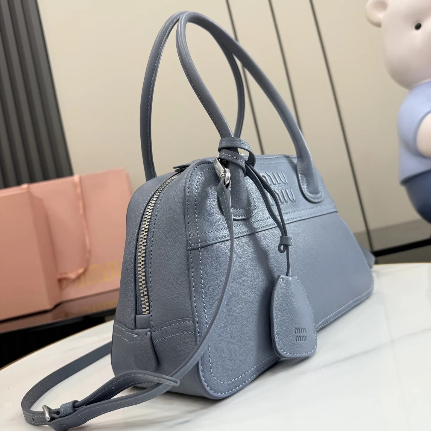 Miu Miu Vivant Blue Lambskin Top Handle Bag product photo from LabelPicks