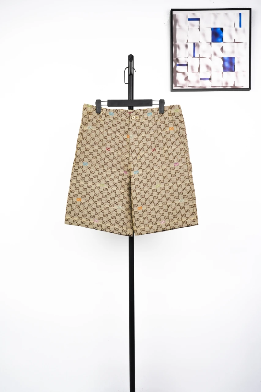 GUCCI Camel GG Monogram Embroidered Shorts product photo from LabelPicks