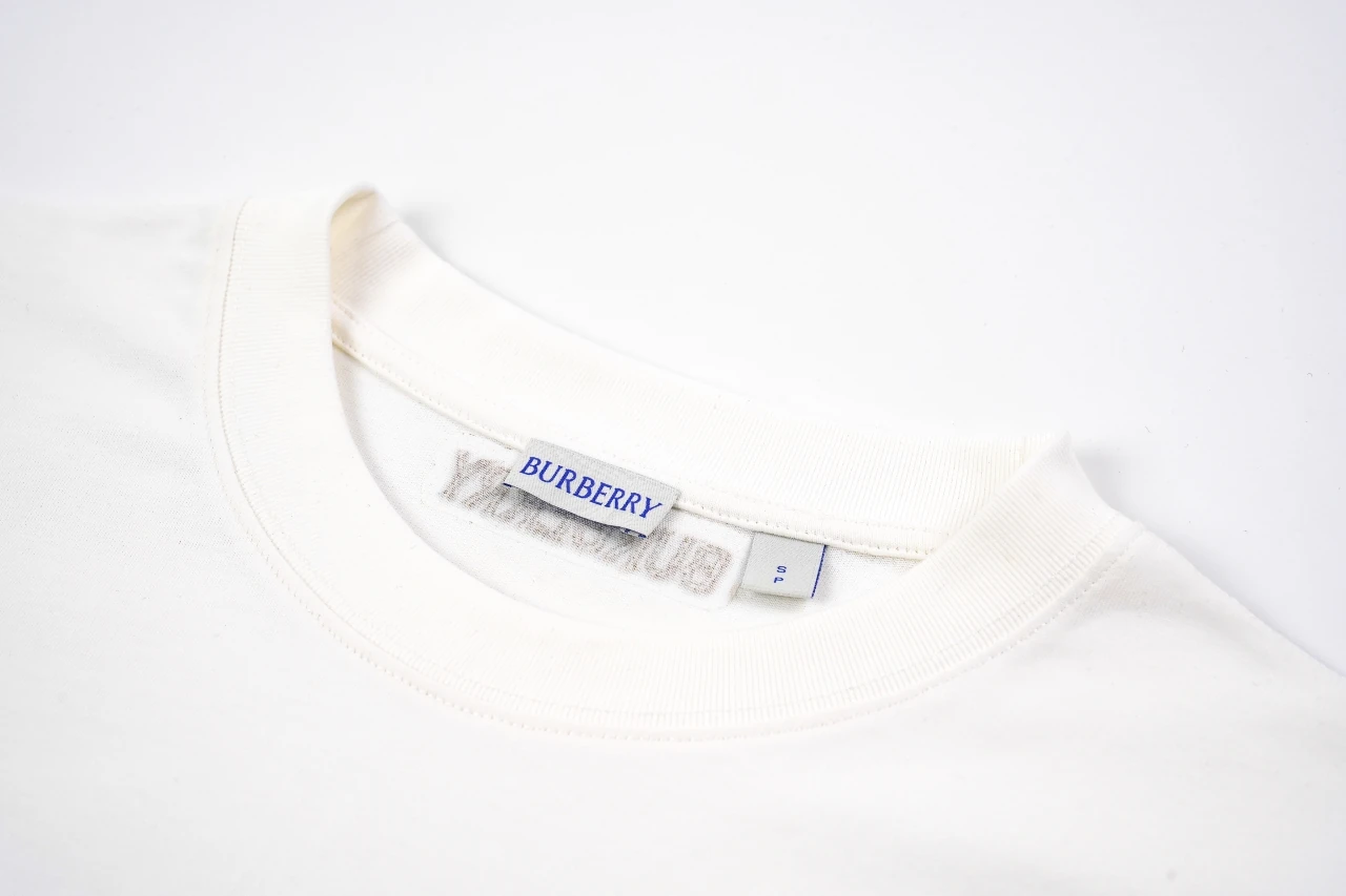 Burberry White Check Sleeve Trim Crewneck T-Shirt product photo from LabelPicks