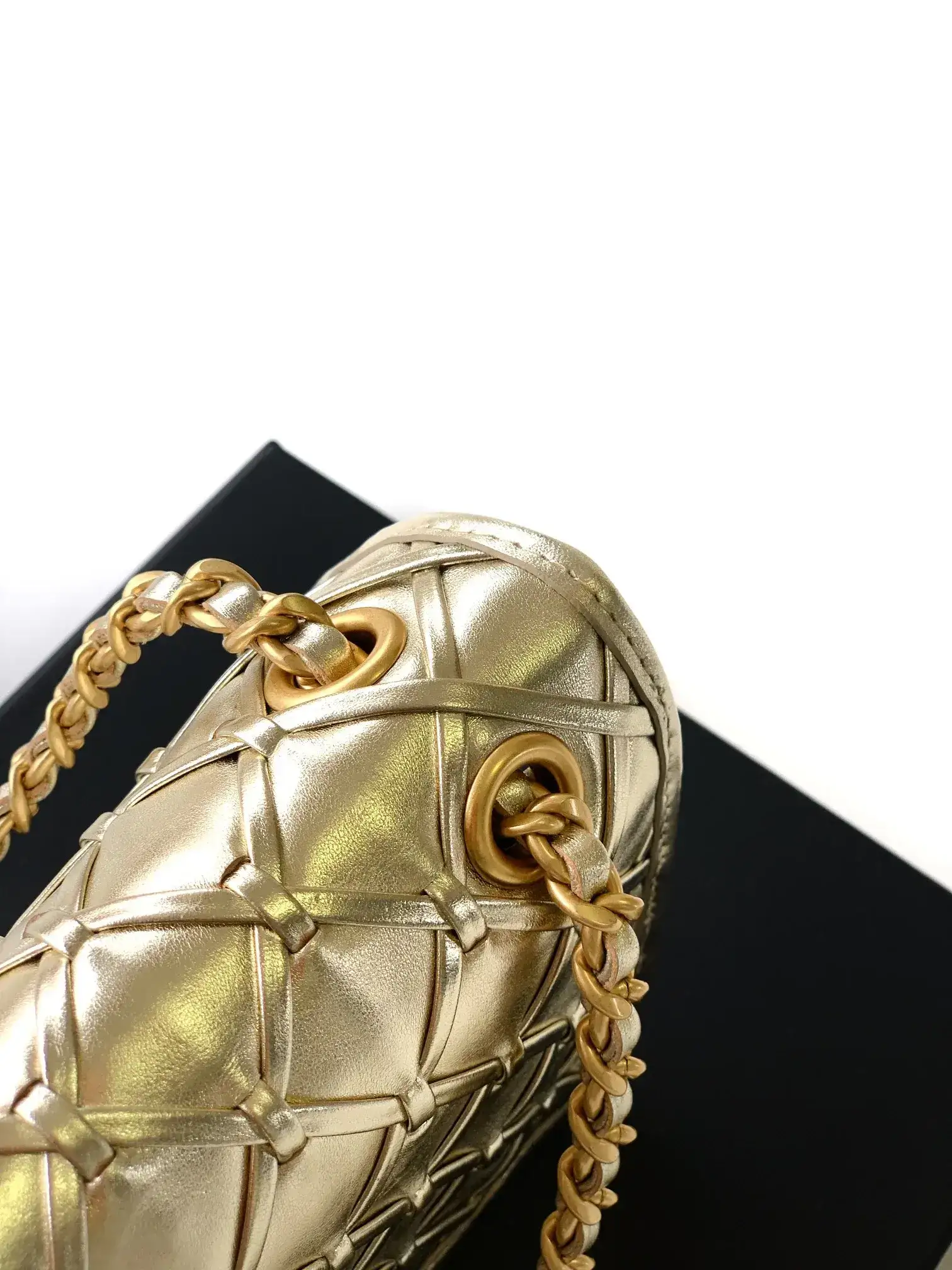 Chanel Woven Leather Classic Flap Shoulder Bag product photo from LabelPicks