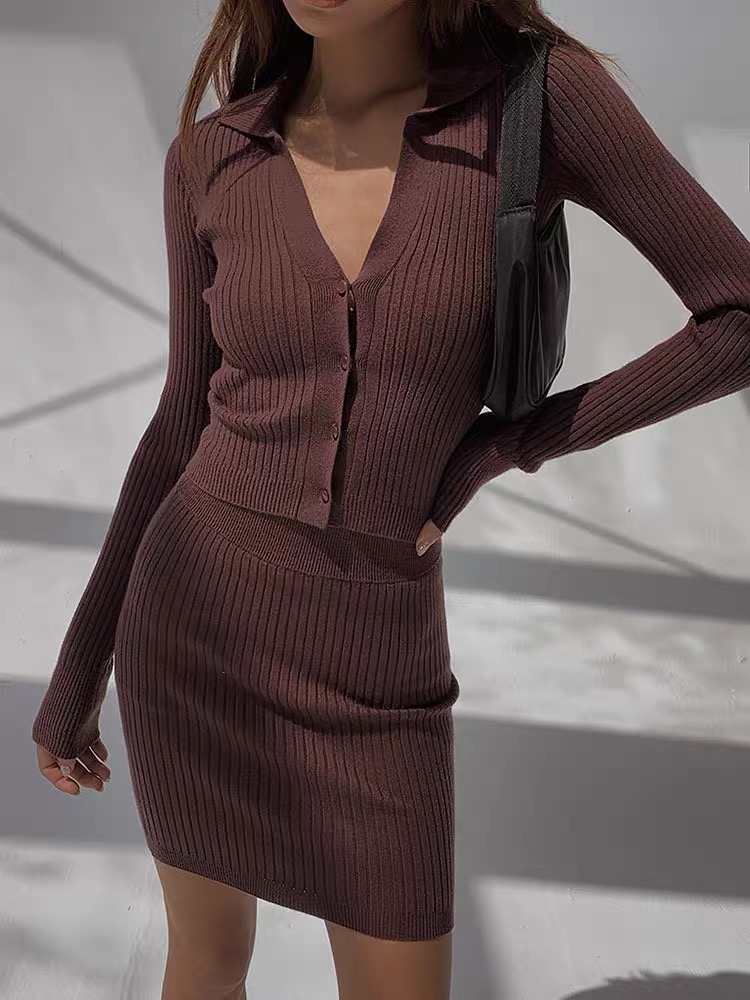 New Knitted Mini Skirt Set