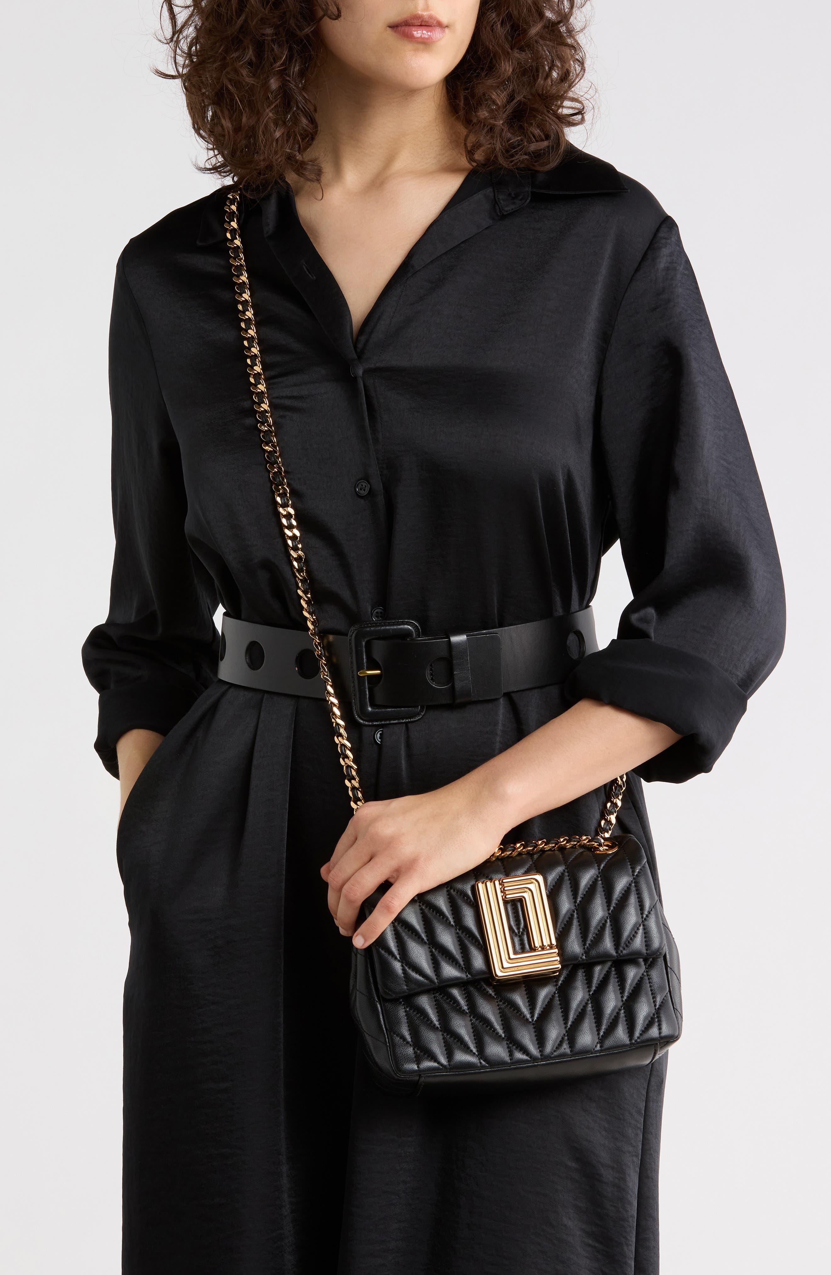 KARL LAGERFELD PARIS Lafayette Quilted Leather Crossbody Bag