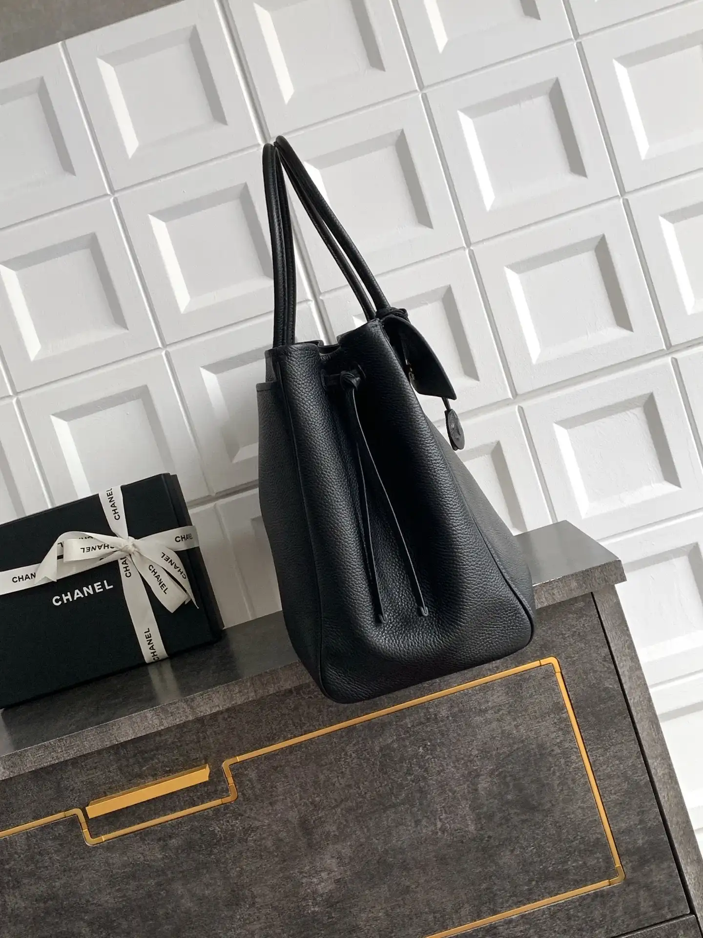 Chanel Gabrielle Black Calfskin Tote Bag product photo from LabelPicks