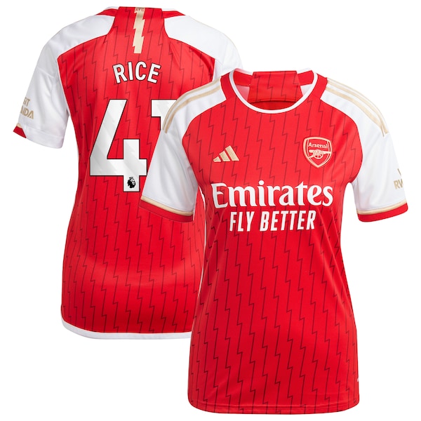 Declan Rice Arsenal adidas Women's 2023/24 Home Replica Player Jersey - Red/Green/Yellow