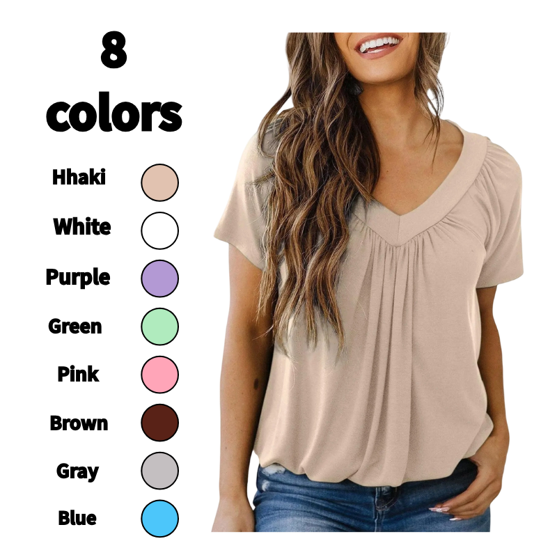 🔥Today's Specials-All Colors Just 24.99🎉-Women's V-Neck Short Sleeve Casual Tees
