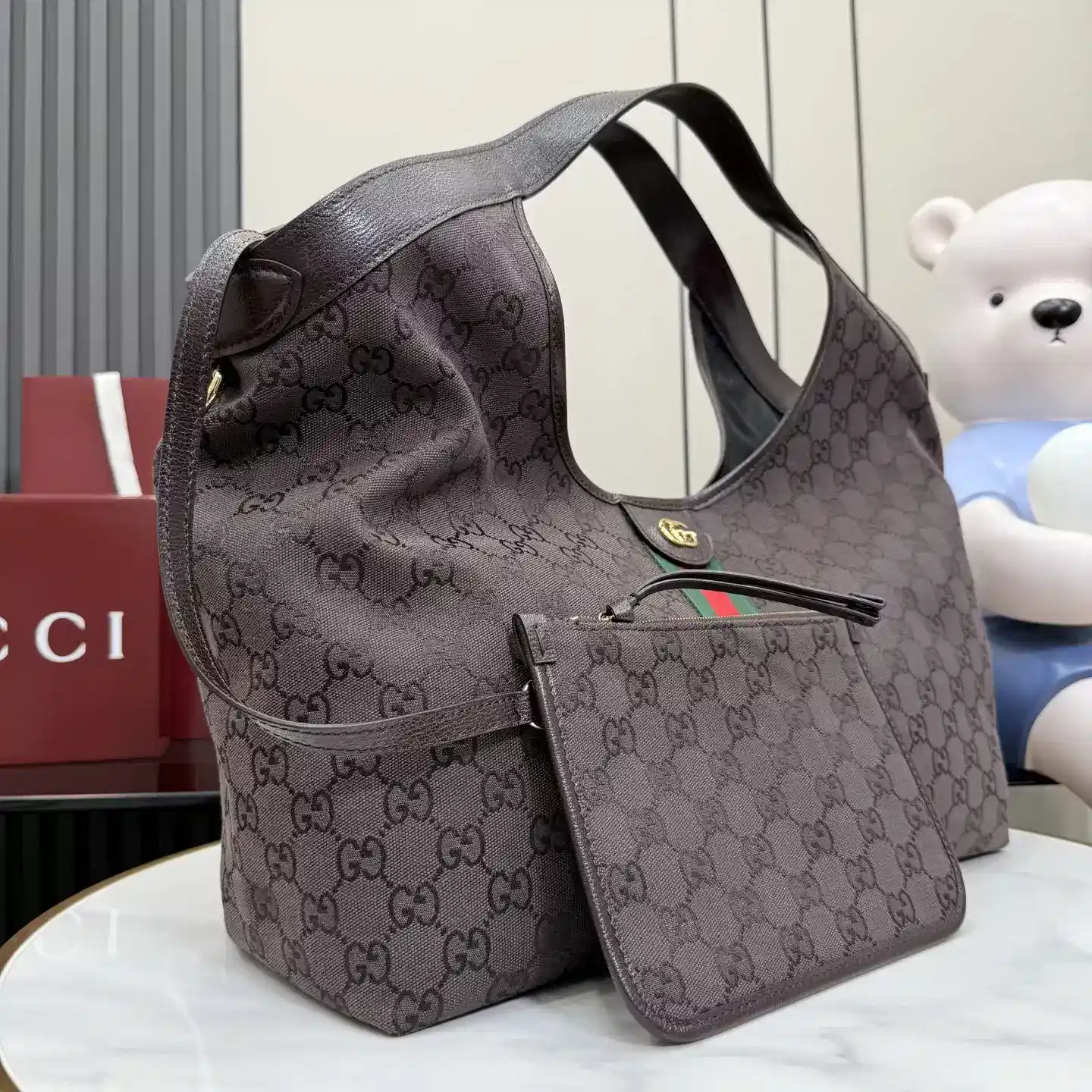 Gucci Brown GG Supreme Canvas Tote Bag product photo from LabelPicks