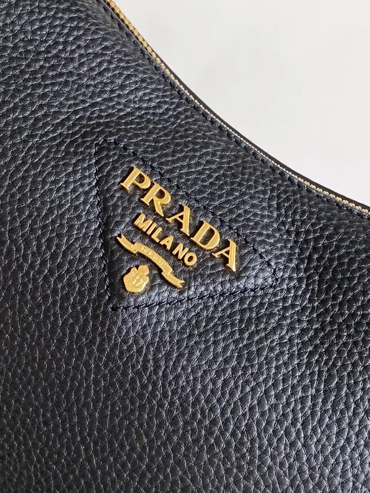 Prada Gold Grained Leather Shoulder Bag product photo from LabelPicks