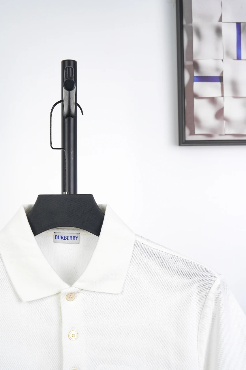 Burberry White Equestrian Knight Embroidered Polo Shirt product photo from LabelPicks