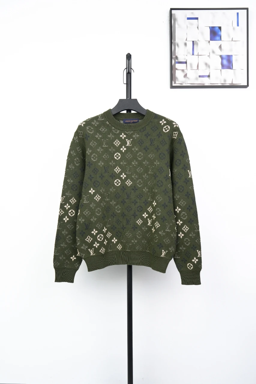 Louis Vuitton Green Camo Monogram Crewneck Sweater product photo from LabelPicks