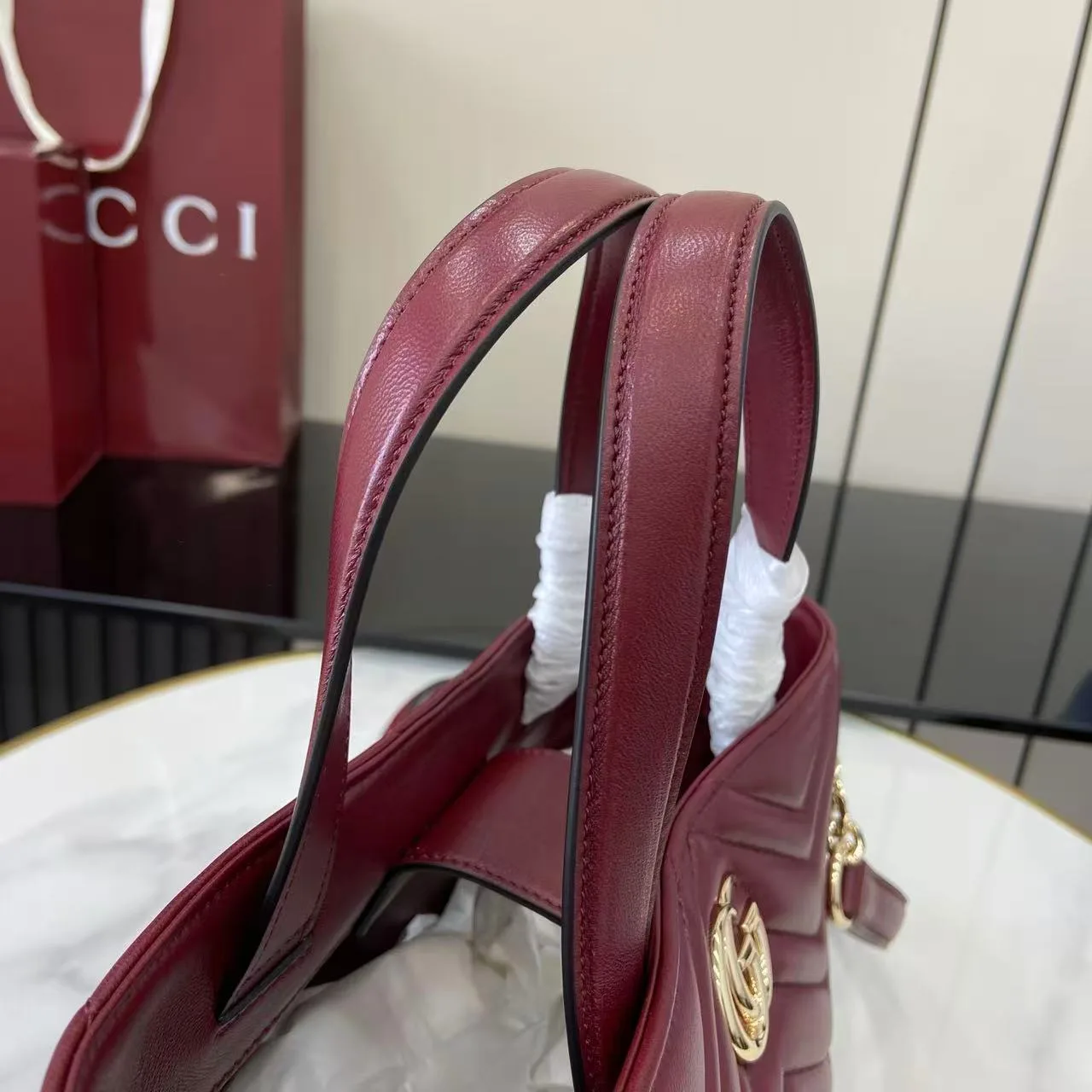 Gucci Red Marmont GG Supreme Canvas Tote Bag product photo from LabelPicks