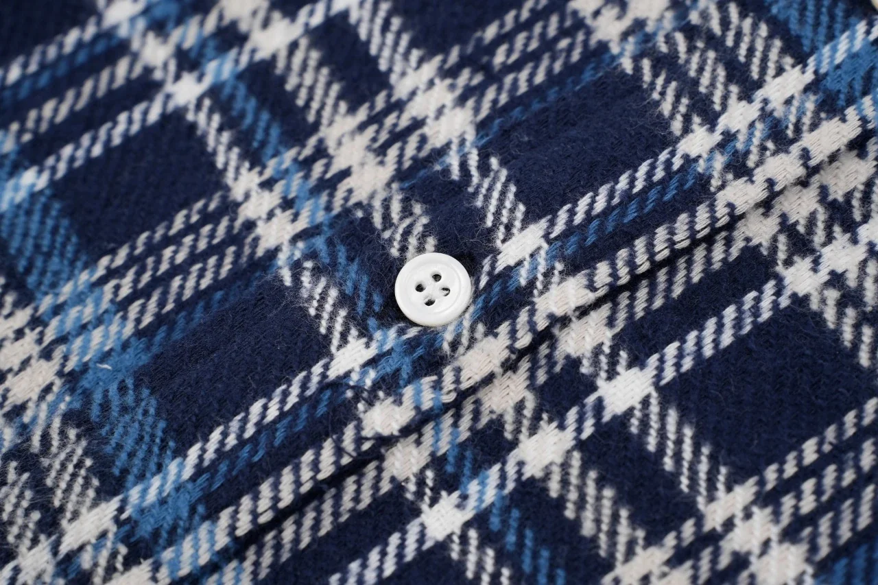 CELINE Blue White Plaid Triomphe Flannel Shirt product photo from LabelPicks