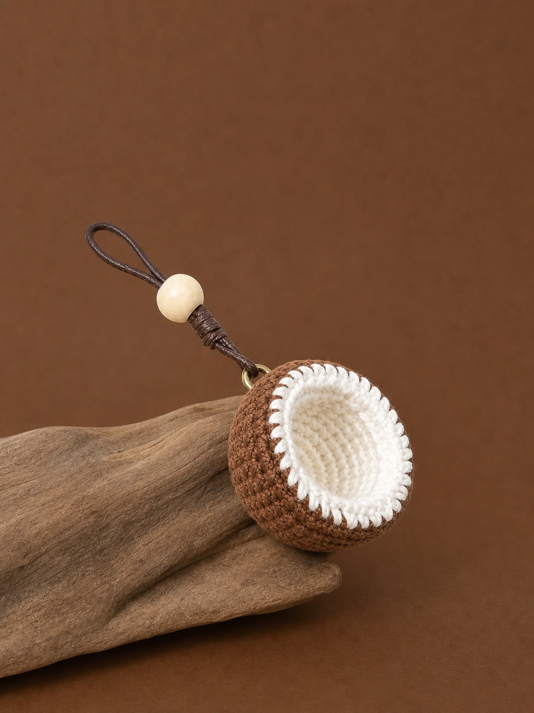 Crochet Plumeria Keychain