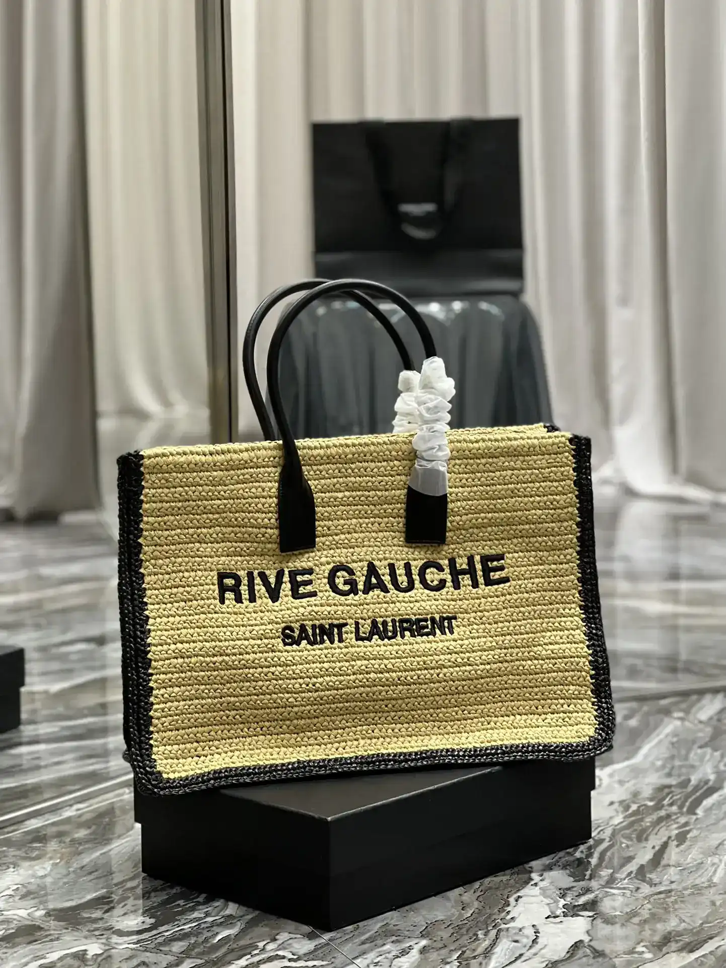 Saint Laurent Straw Woven Tote Bag product photo from LabelPicks