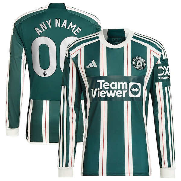 Manchester United adidas 2023/24 Away Long Sleeve Replica Custom Jersey - Green