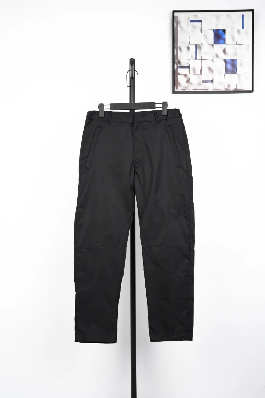 Prada Black Nylon Triangle Logo Trousers product photo from LabelPicks