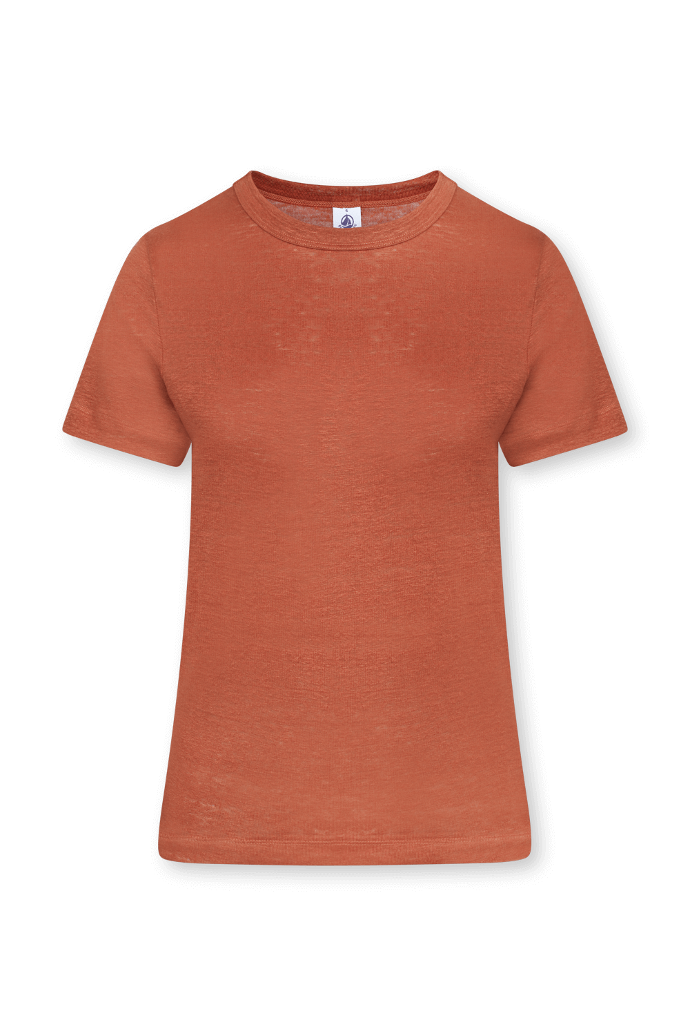 PETIT BATEAU חולצת טי בגוון אדום מפשתן