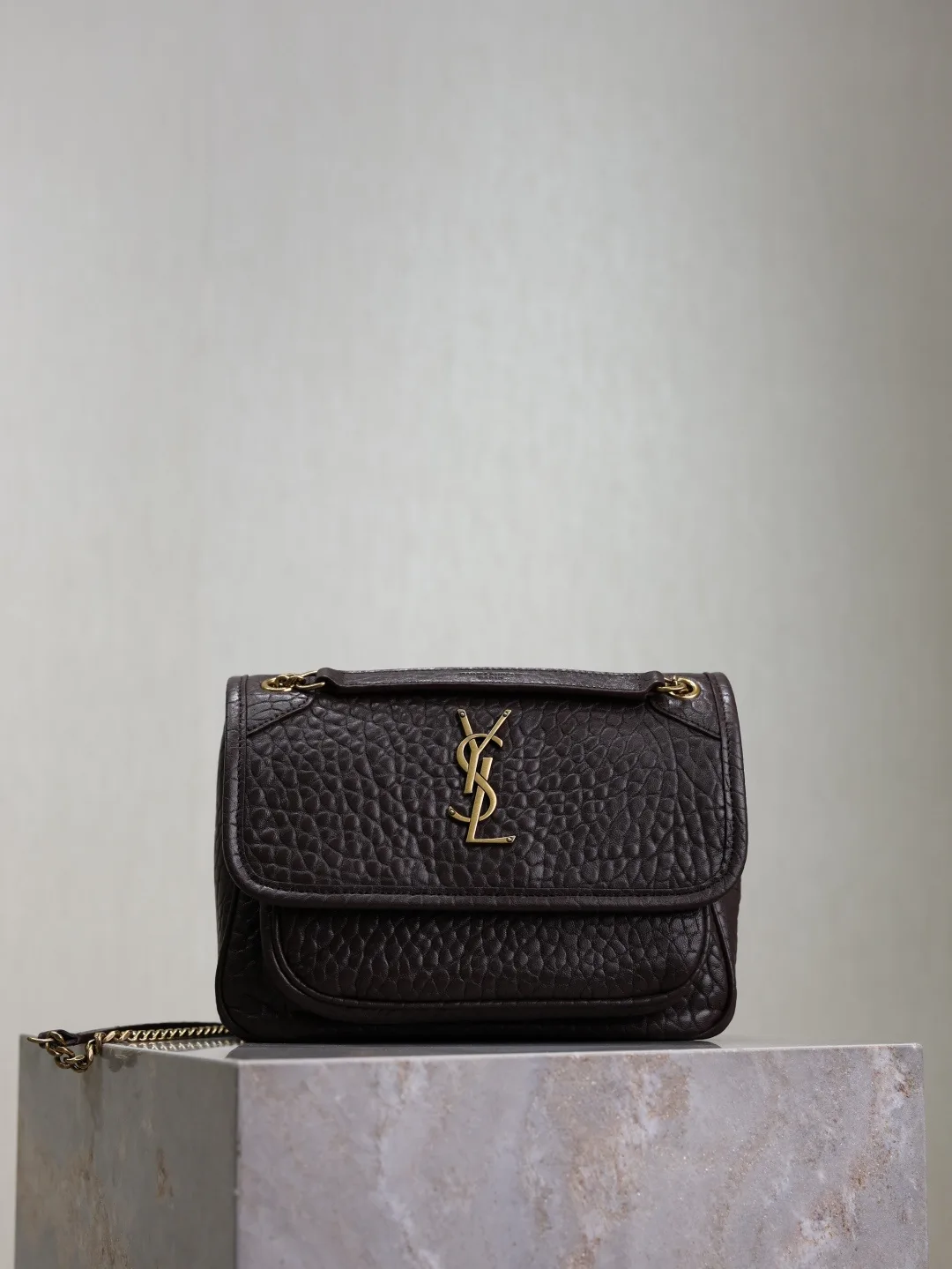 Saint Laurent Niki Brown Lambskin Shoulder Bag product photo from LabelPicks