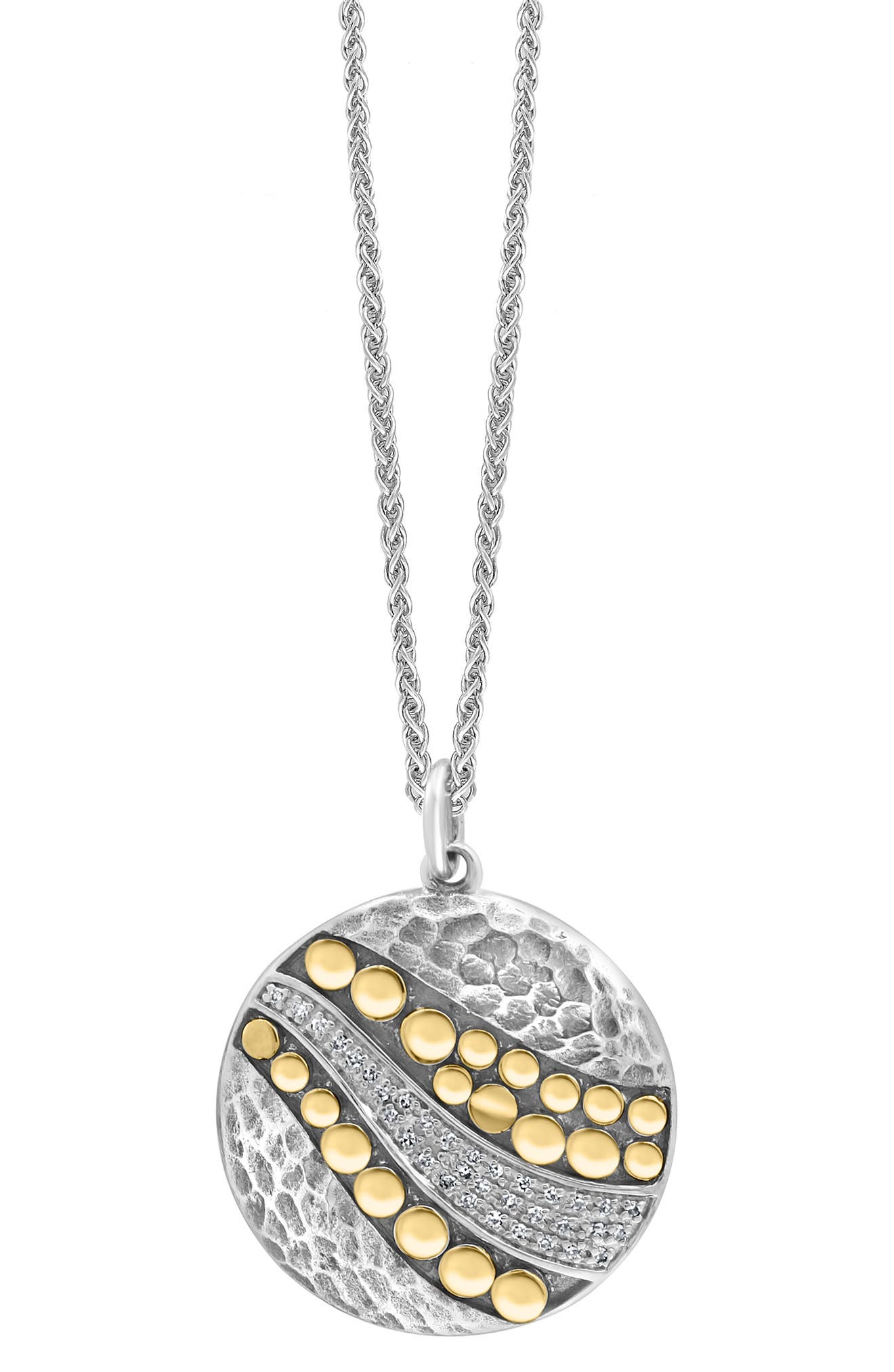 EFFY Two Tone Diamond Pavé Pendant Necklace - 0.10ctw