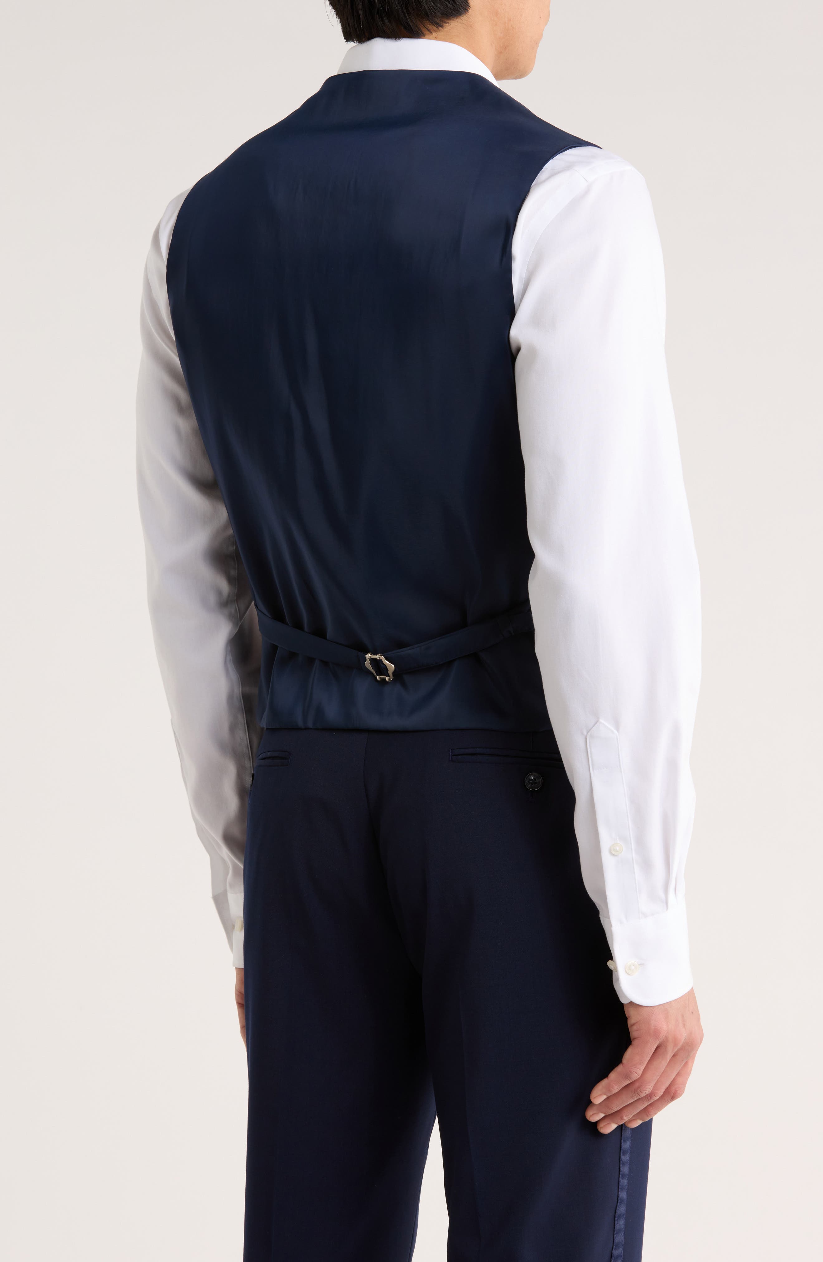 Tommy Hilfiger Stretch Wool Blend Tuxedo Vest