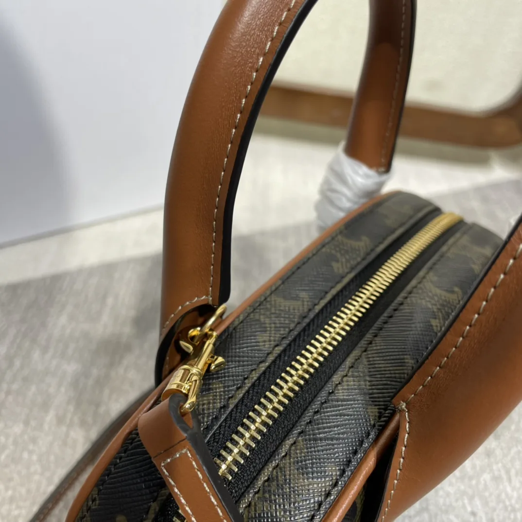 Celine Triomphe Brown Calfskin Top Handle Bag product photo from LabelPicks
