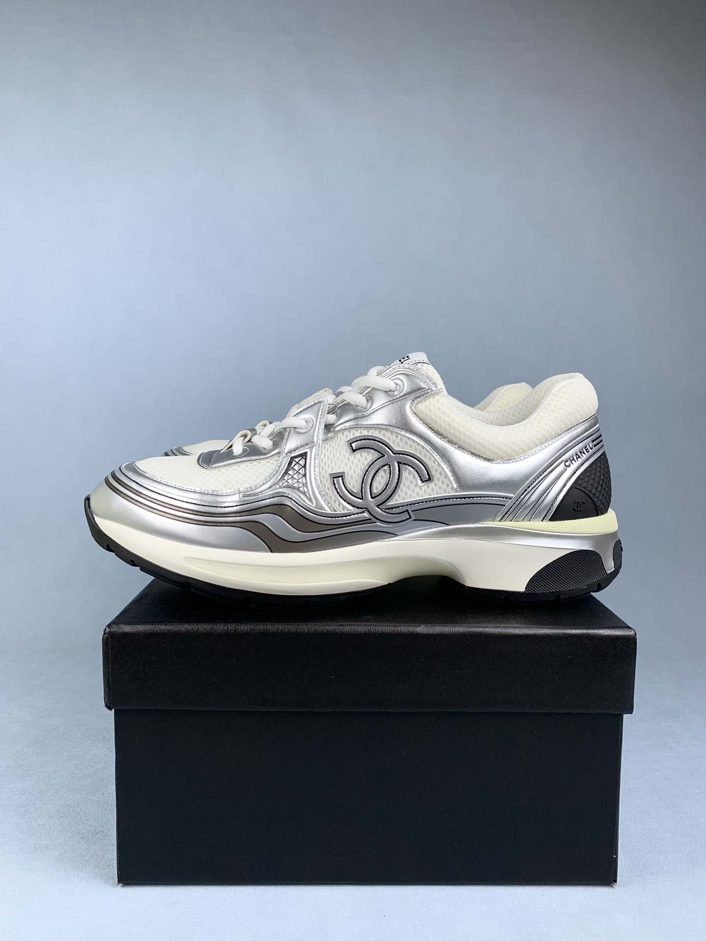 CHANEL Sneakers Fabric & Laminated