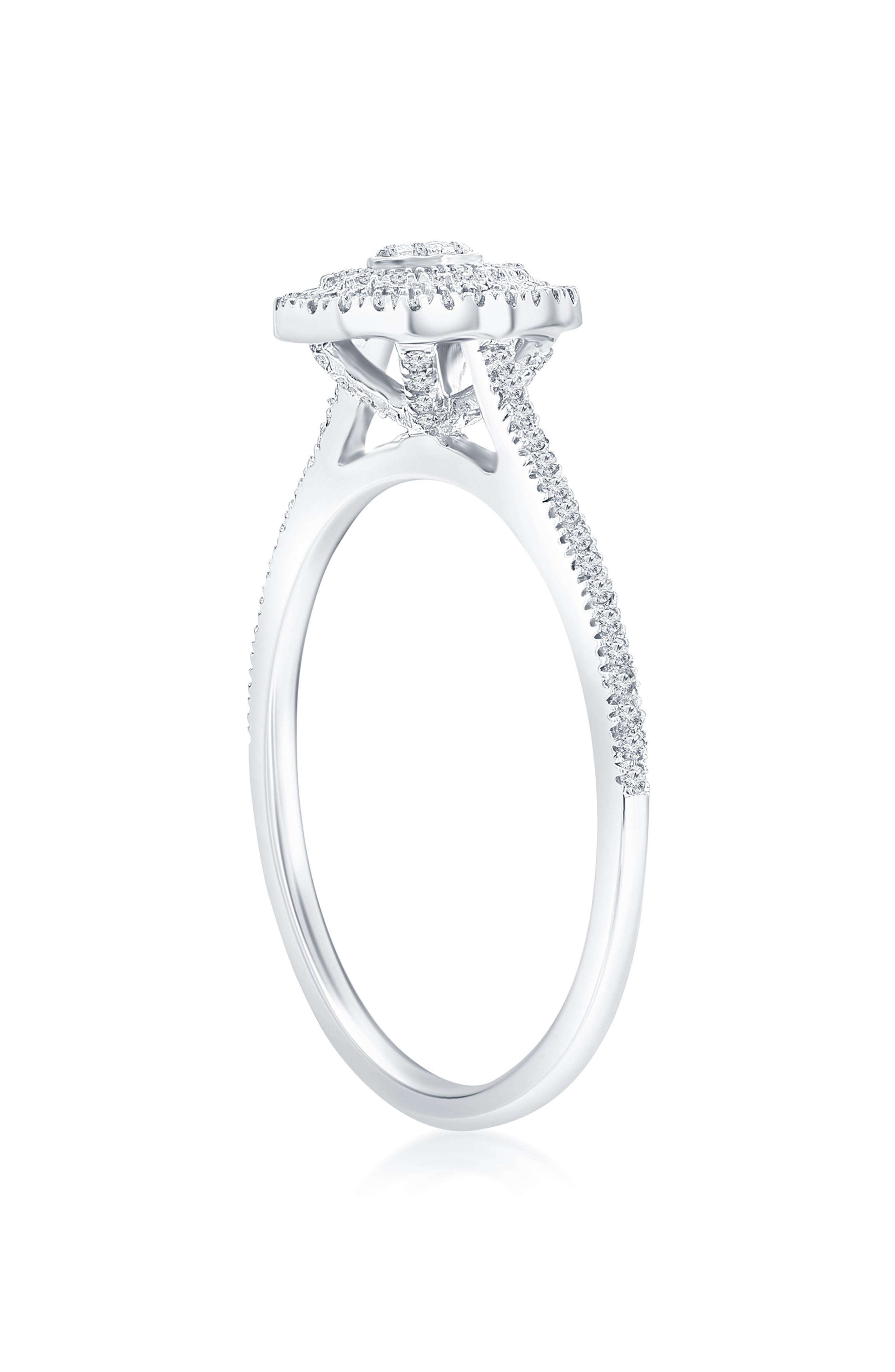SIMONA Sterling Silver Diamond Oval Ring - 0.25 ctw
