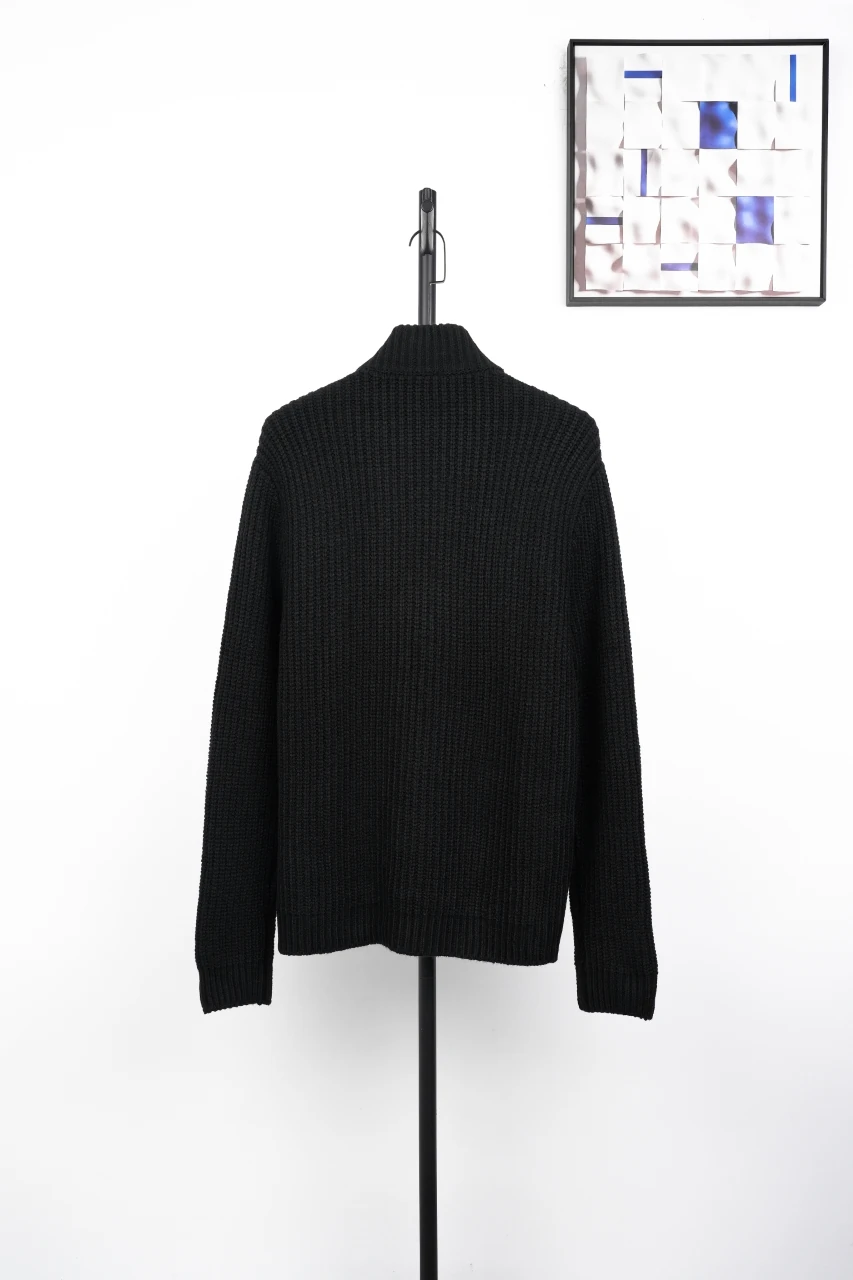 Chrome Hearts Black Cross Leather Patch Wool Zip Cardigan product photo from LabelPicks