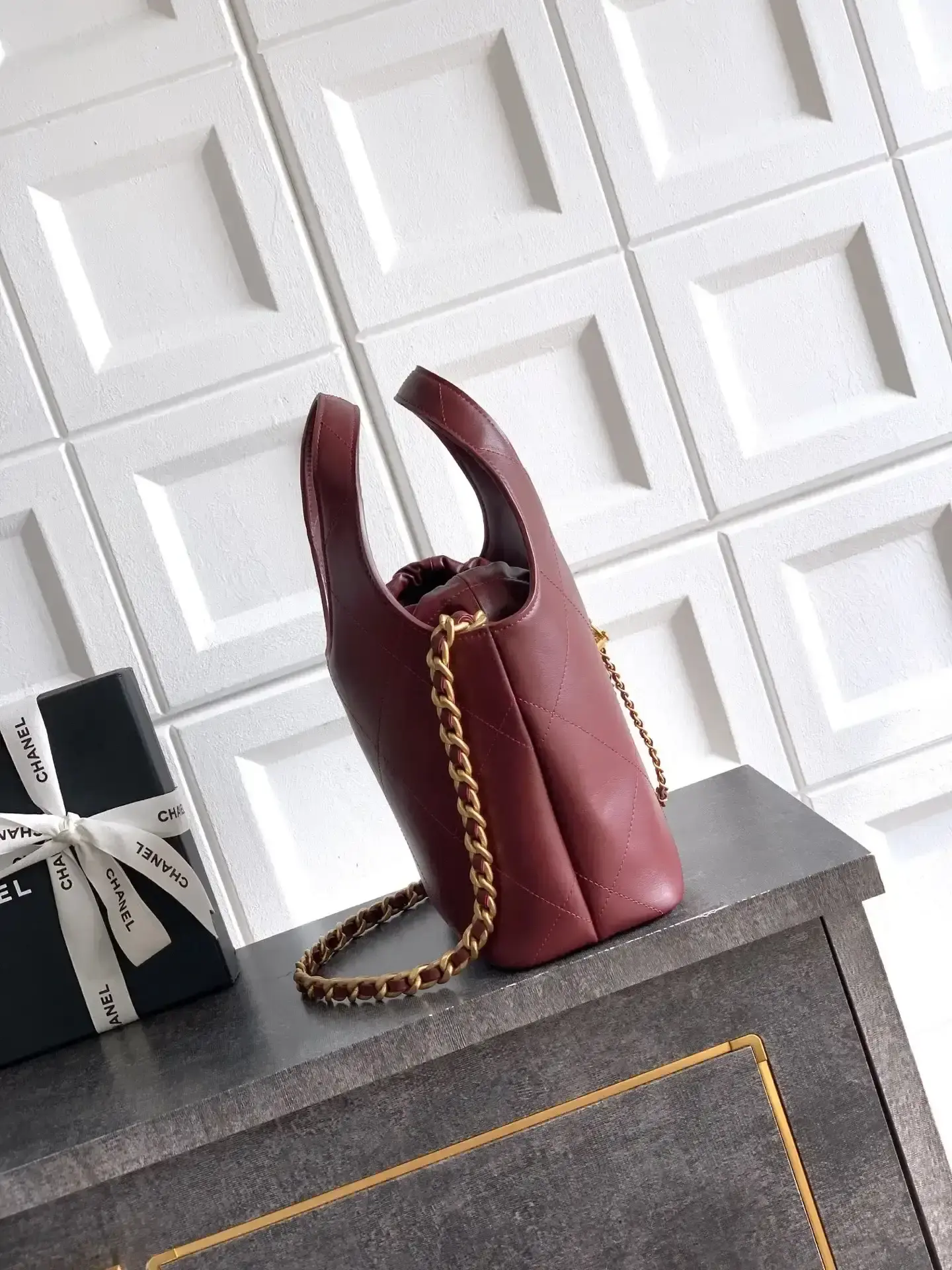 Chanel Burgundy Quilted Leather Tote Bag product photo from LabelPicks