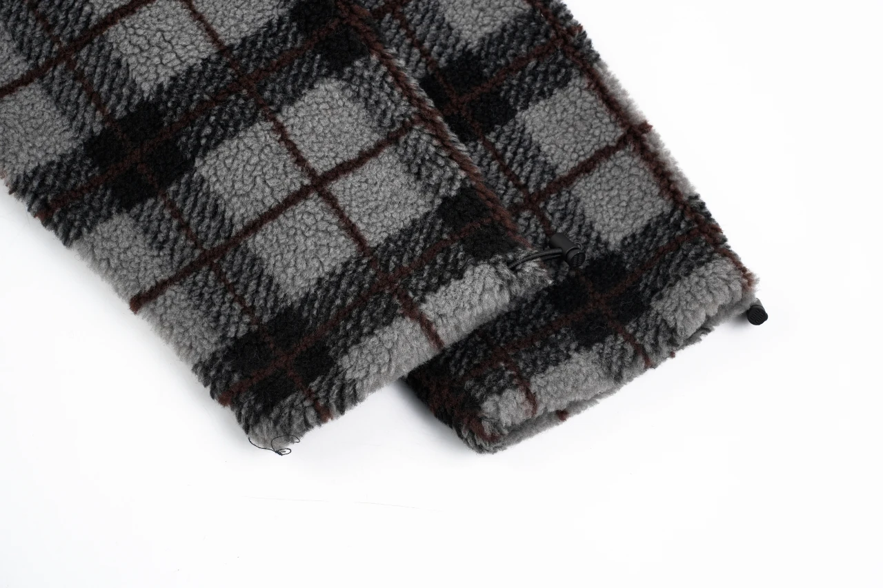 Miu Miu Grey Black Check Fleece Zip Jacket product photo from LabelPicks
