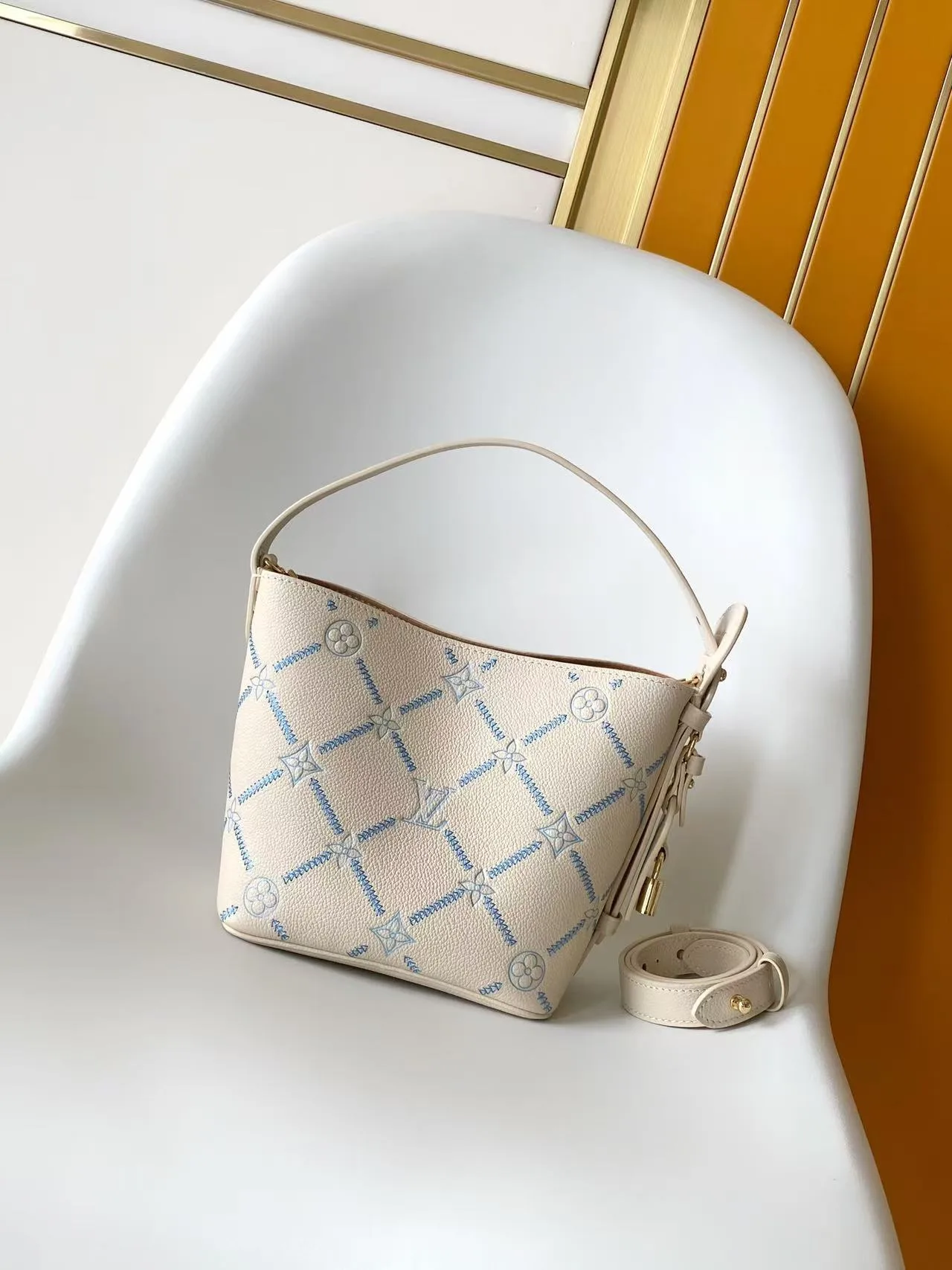 Louis Vuitton White Calfskin Bucket Bag product photo from LabelPicks