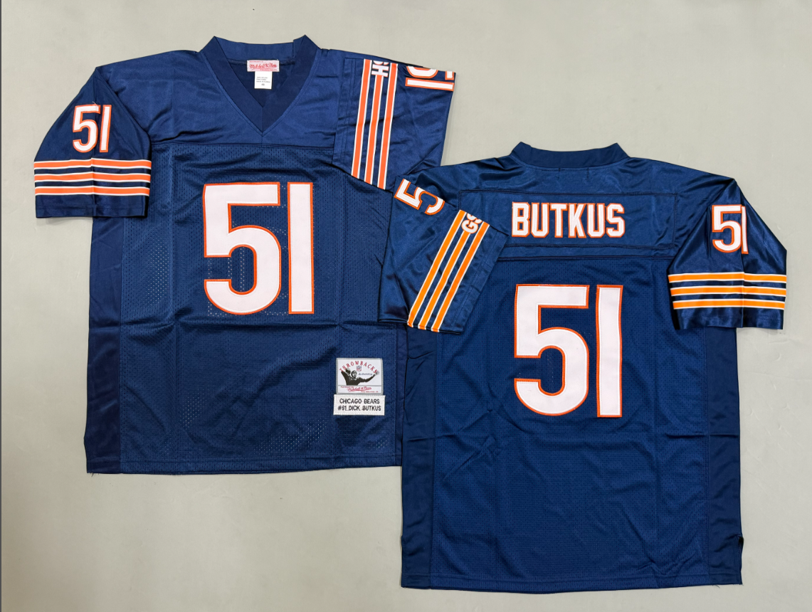 Dick Butkus Chicago Bears Authentic Throwback Retired Player Jersey