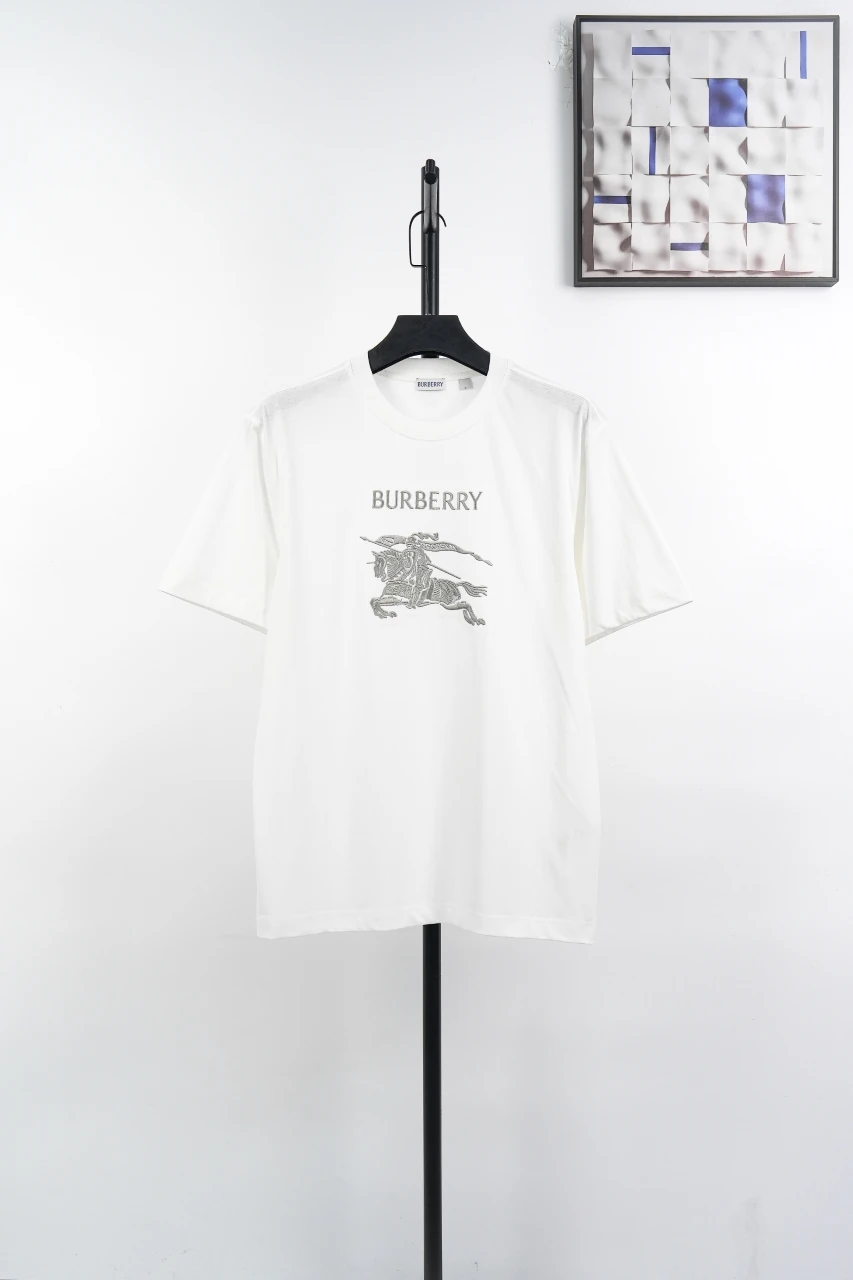 Burberry White Equestrian Knight Embroidered Crewneck T-Shirt product photo from LabelPicks