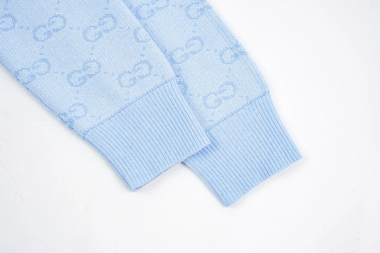 GUCCI Pale Blue GG Jacquard Cotton Cardigan product photo from LabelPicks