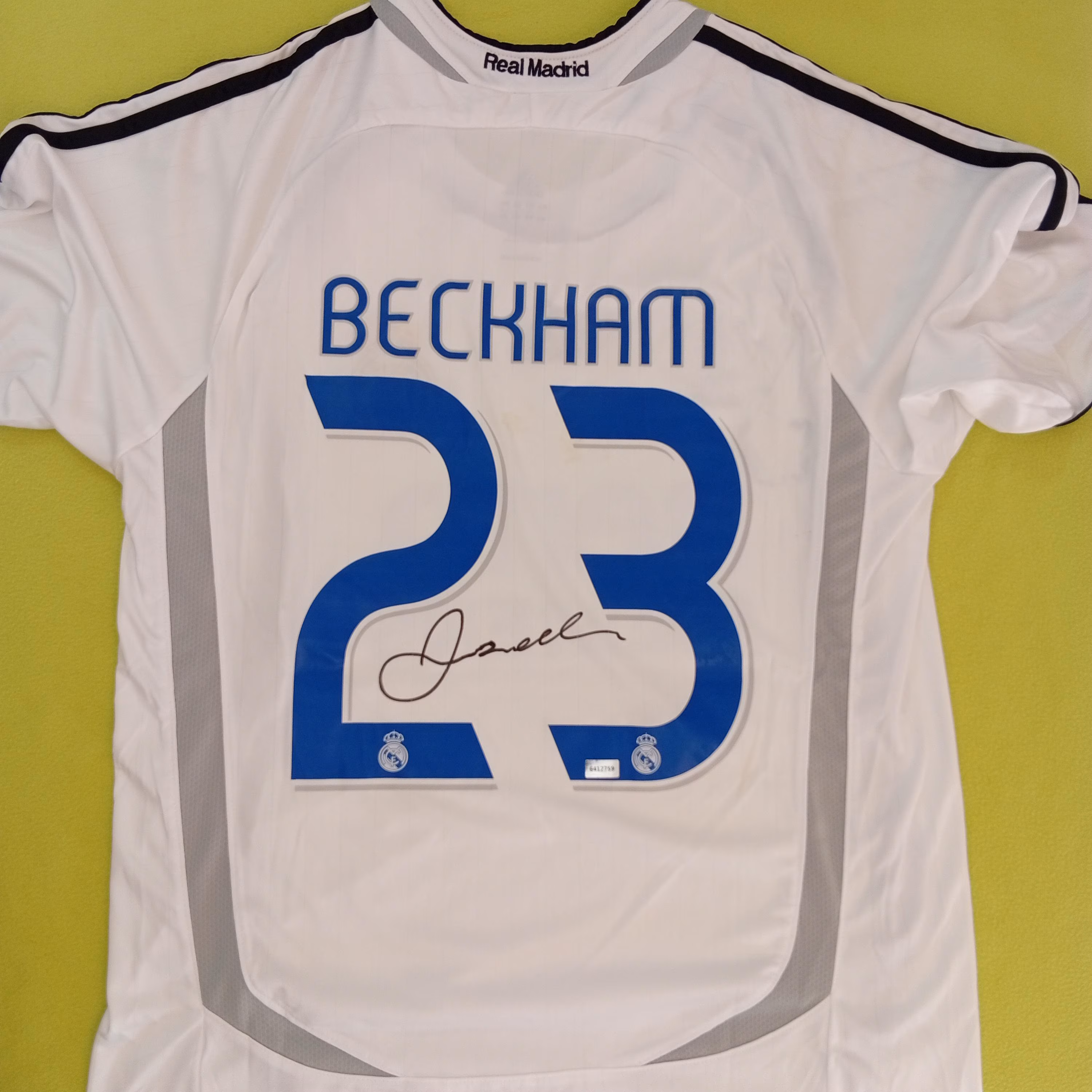 David Beckham Signed Autographed Real Madrid FC Football T-Shirt With COA