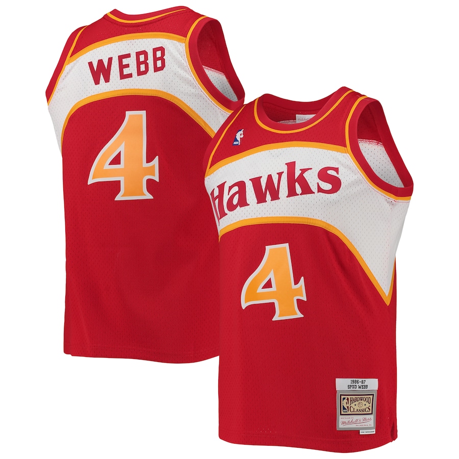 Spud Webb Atlanta Hawks Hardwood Classics Swingman Jersey - Red