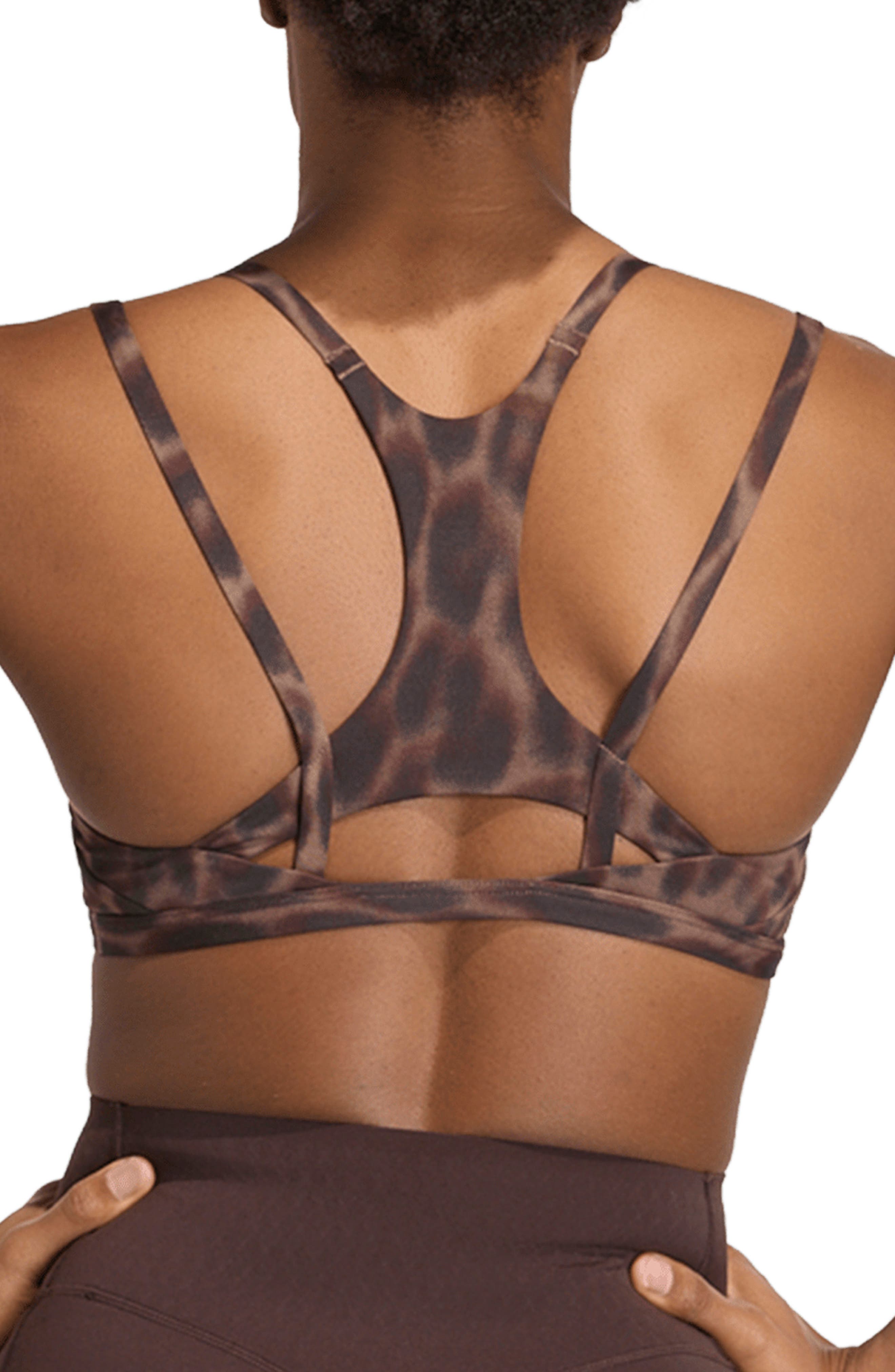 adidas Optime Leopard Strappy Light Support Climacool Sports Bra