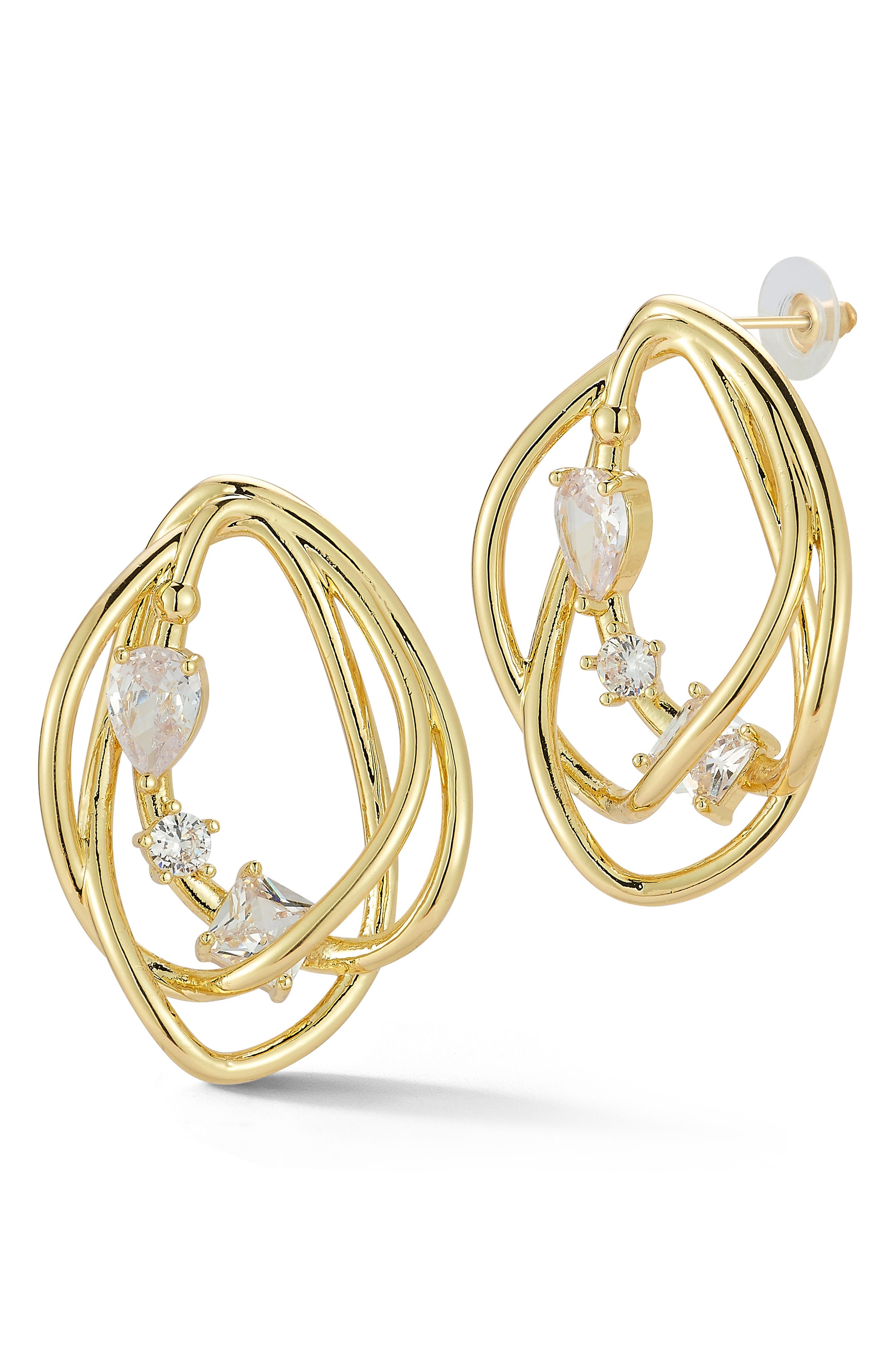 SPHERA MILANO Statement Frontal Hoop Earrings