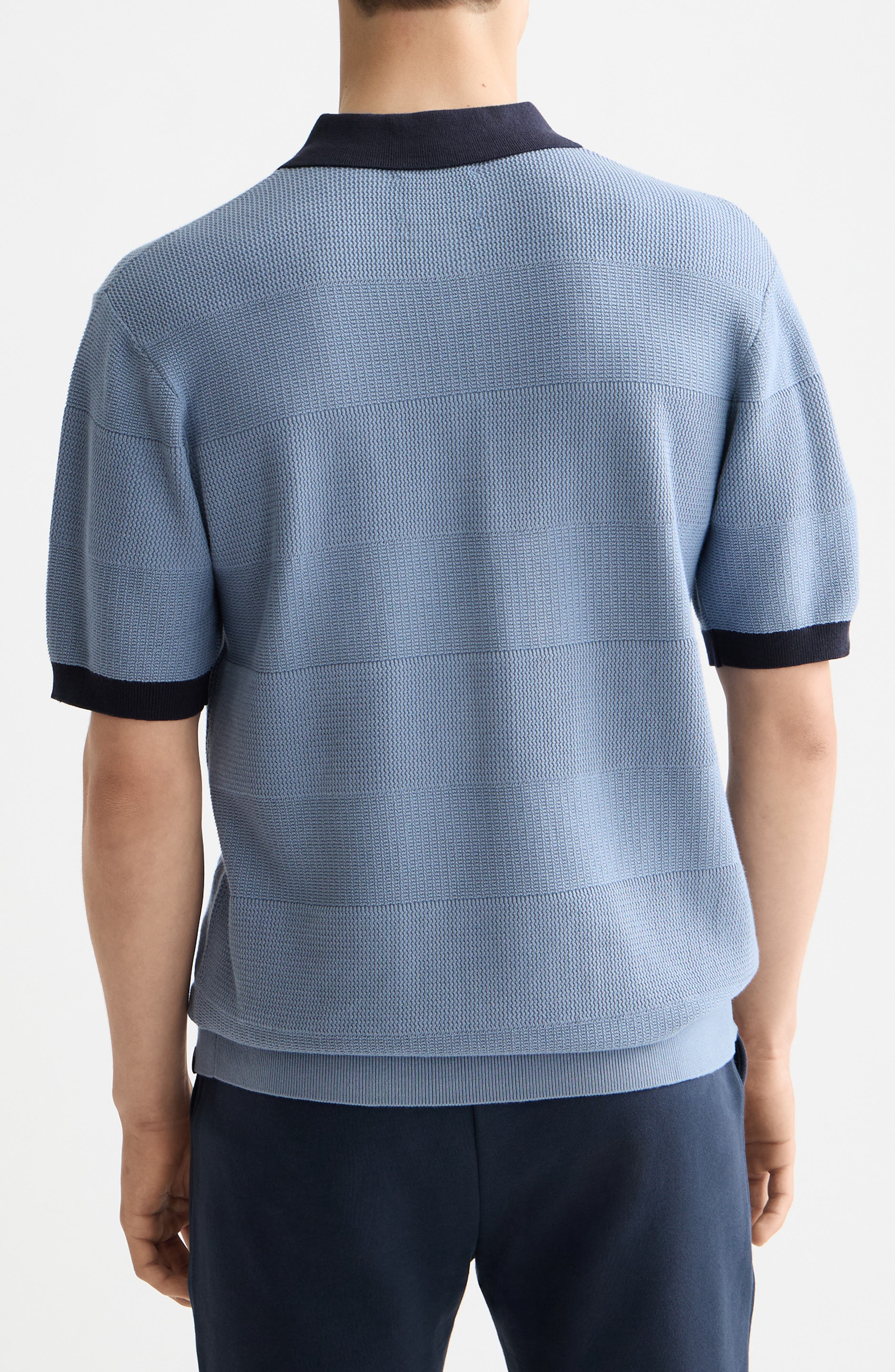 Scotch & Soda Tonal Stripe Cotton Polo Sweater