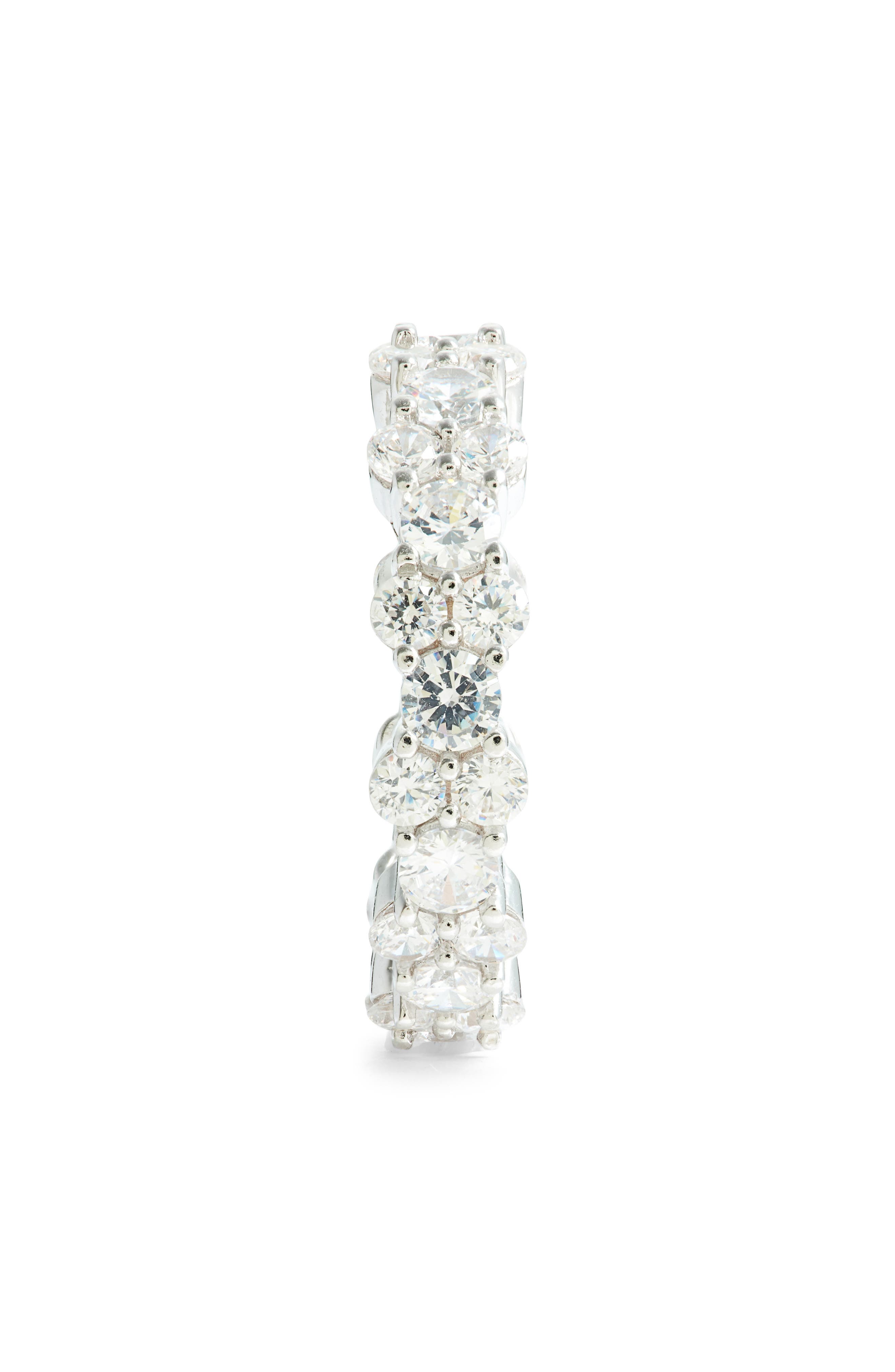 SUZY LEVIAN Sterling Silver Cluster Cubic Zirconia Eternity Band Ring