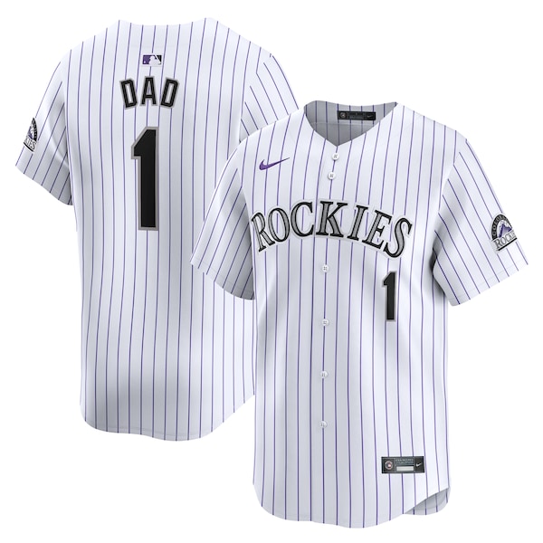 Colorado Rockies Nike #1 Dad Home Limited Jersey - White