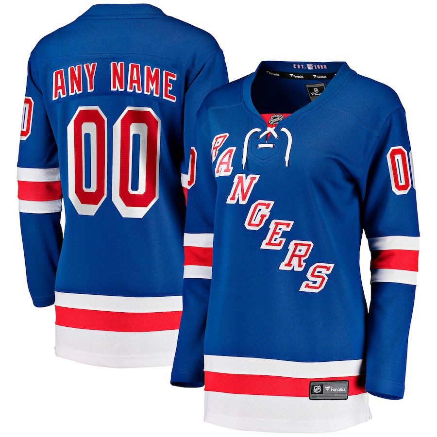 Women's New York Rangers Fanatics Home Breakaway Custom Jersey - Blue