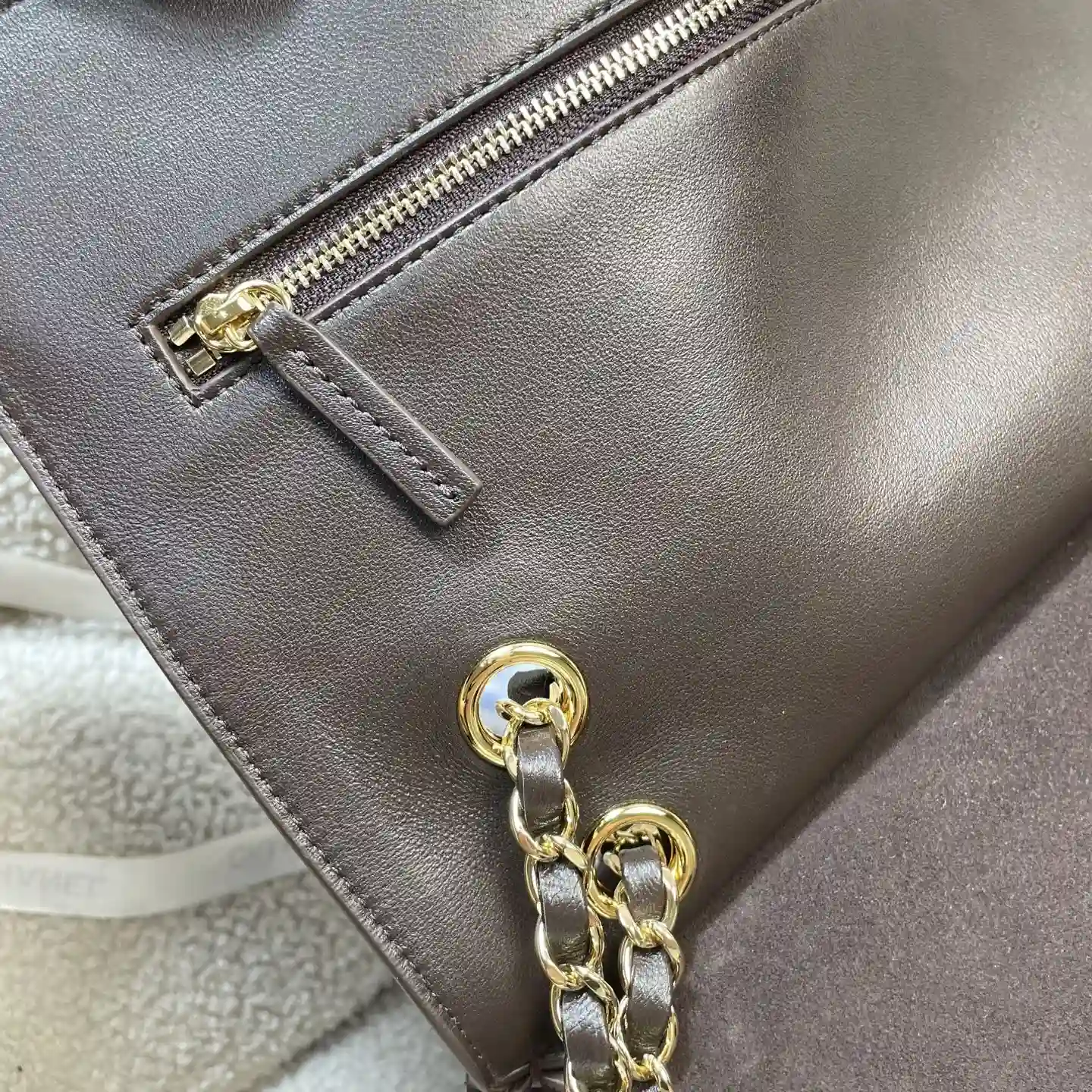 Chanel Classic Flap Brown Grained Leather Tote Bag product photo from LabelPicks