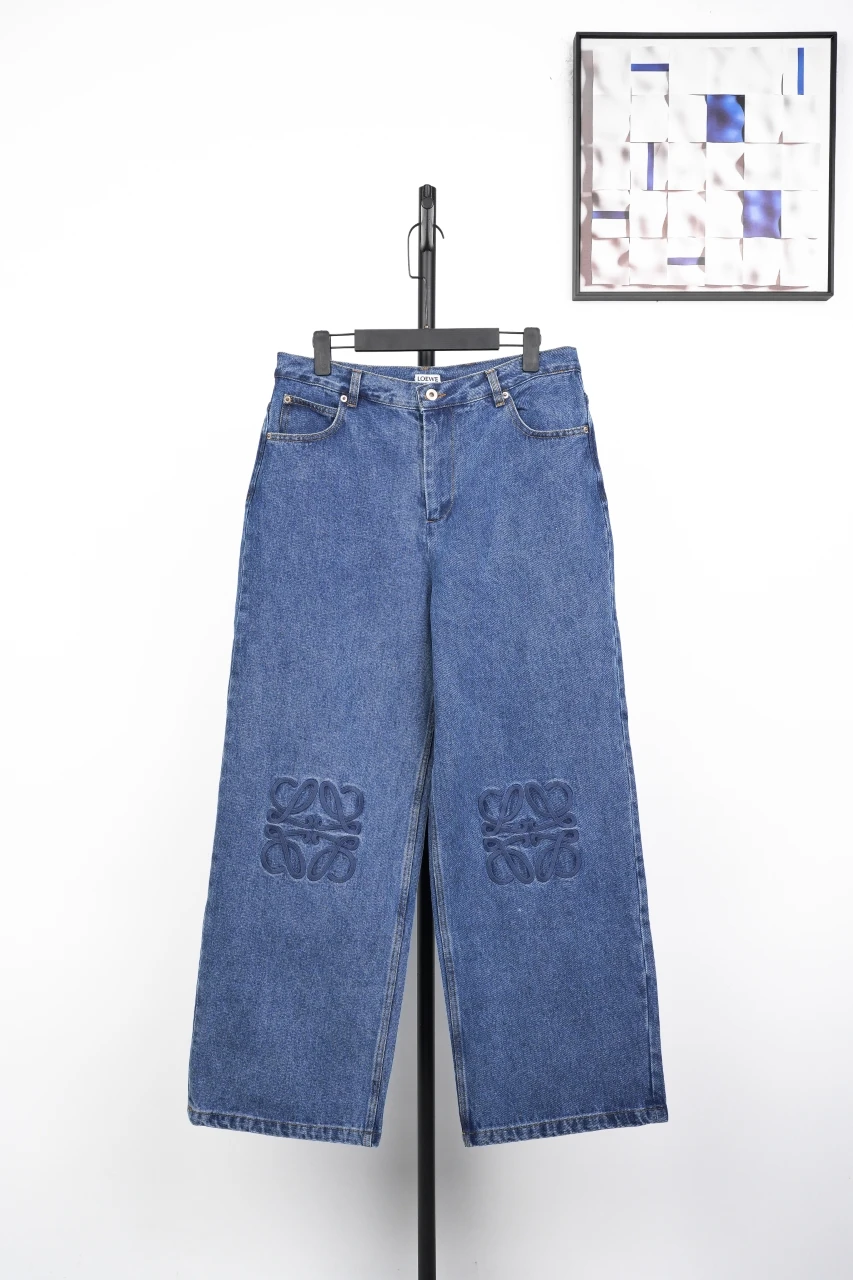 LOEWE Blue Denim Jeans with Knee Anagram Detail product photo from LabelPicks